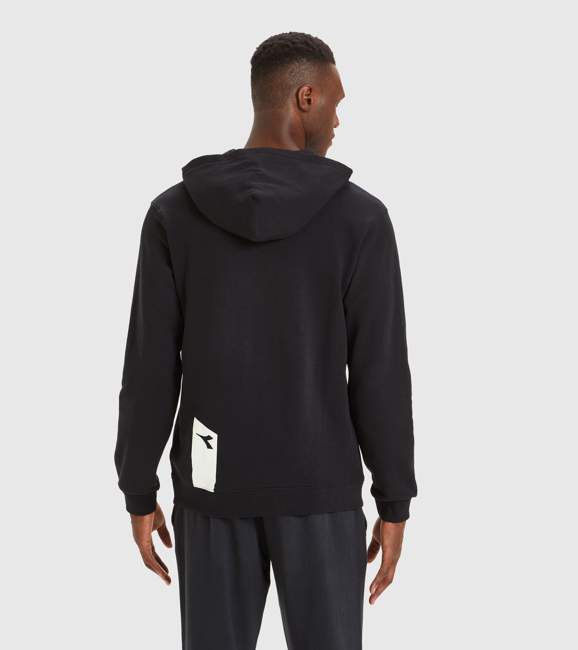 Hooded sweatshirt - Unisex HOODIE ICON DARK SMOKE/WHITE/BLUE FLUO - Diadora