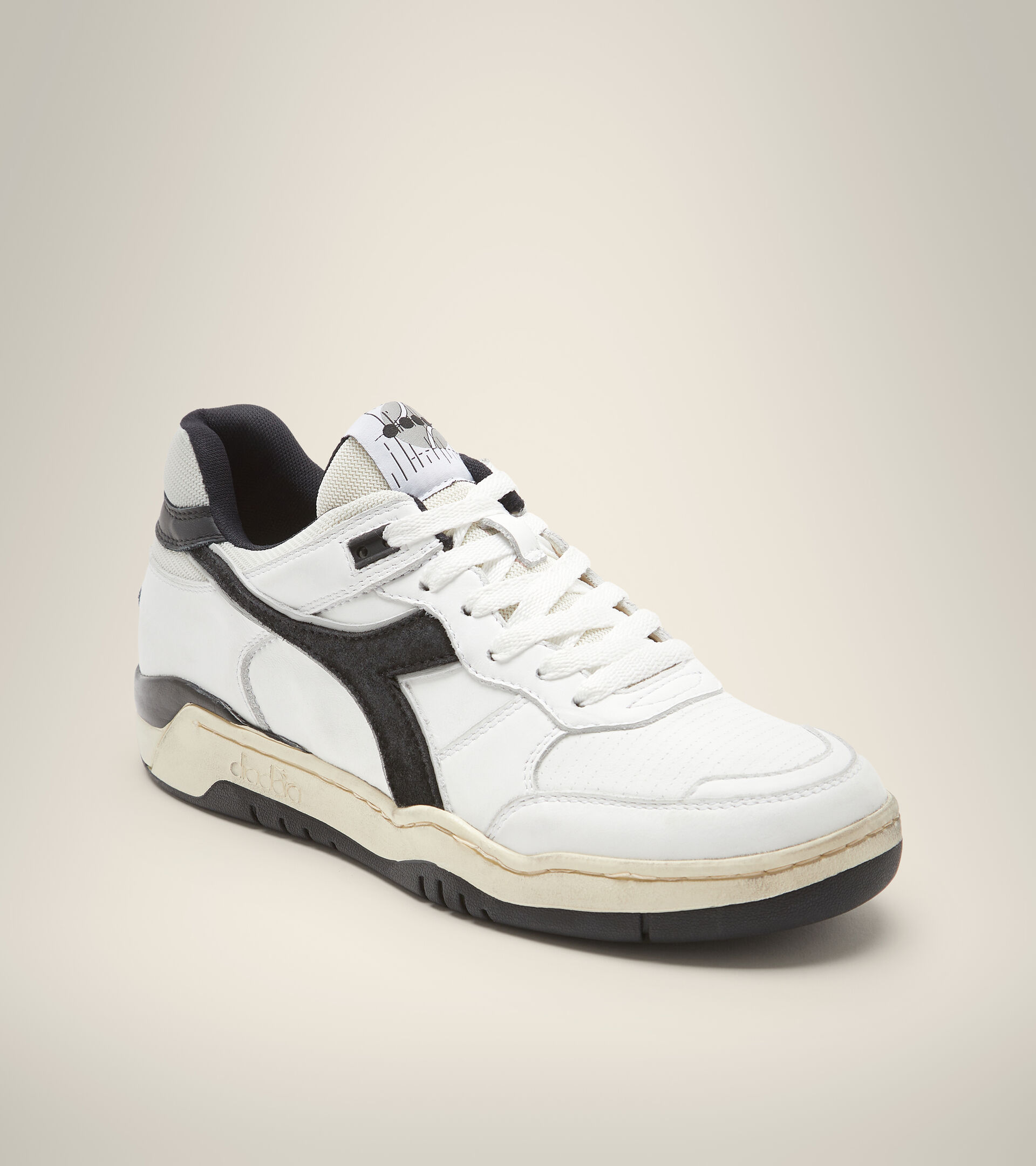 Heritage-Schuh Made in Italy - Unisex B.560 USED ITALIA BLANC/NOIR (C0351). - Diadora