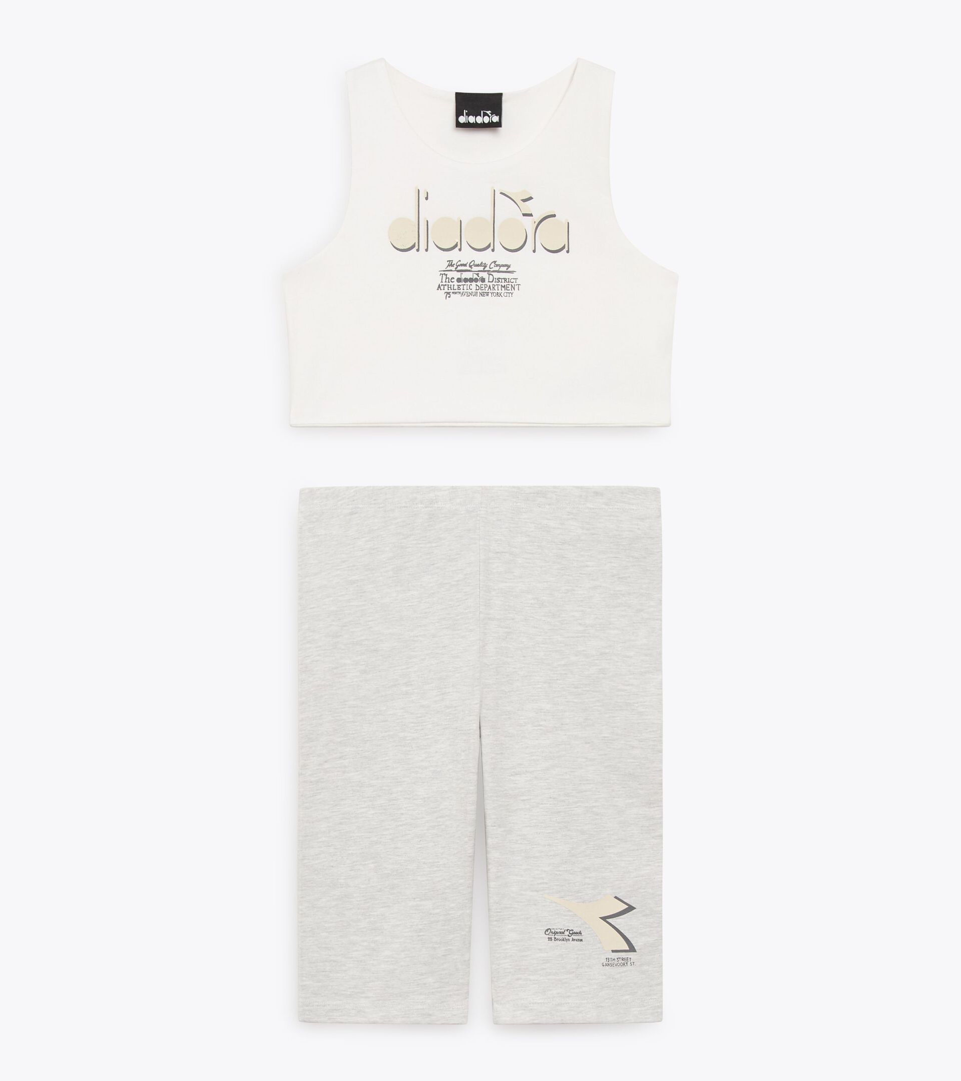 Sport suit - Fit comfort - Girl JG. SET DISTRICT OFF WHITE /MELANGE GRAY - Diadora