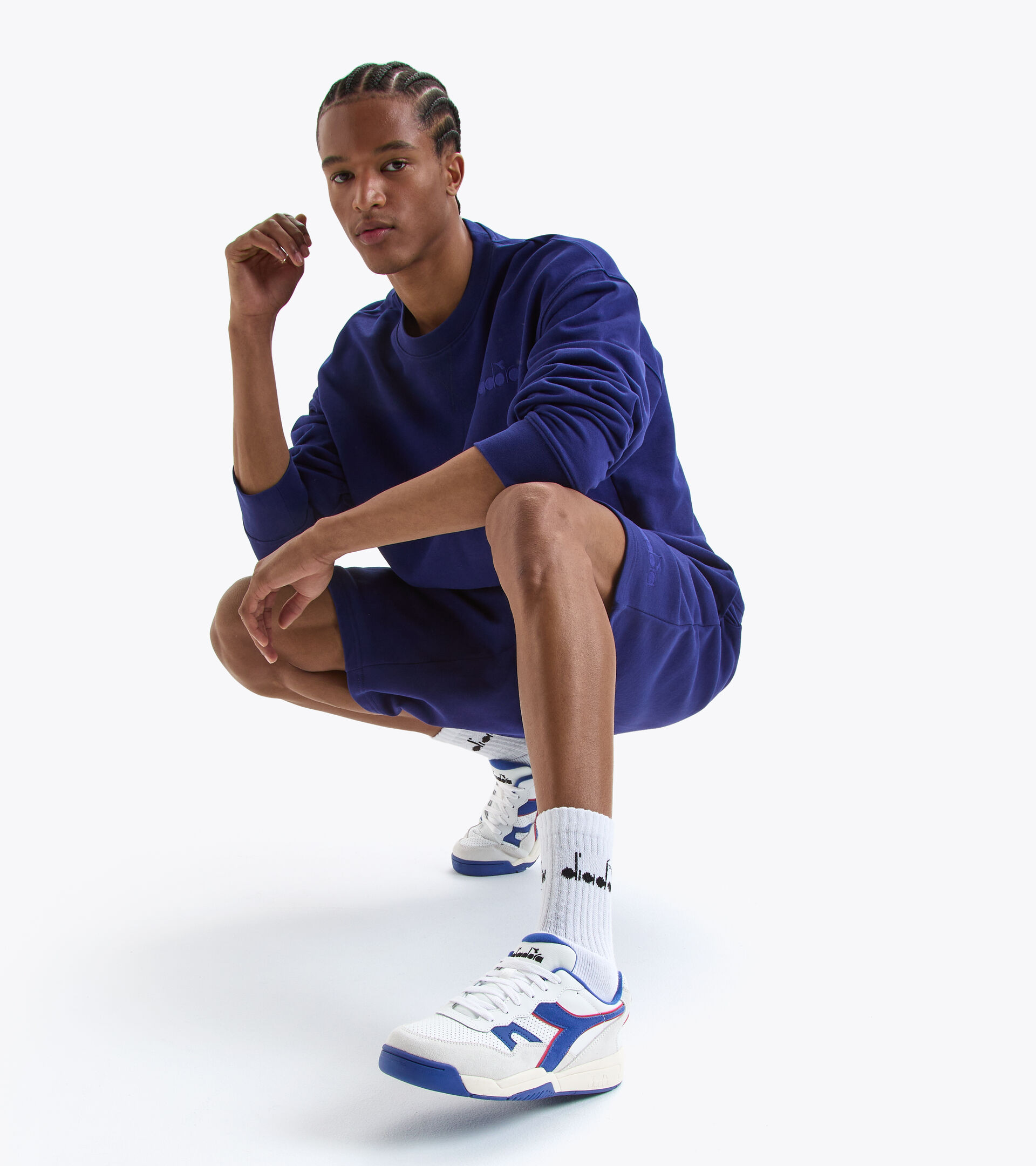 Cotton sweatpants - Gender neutral BERMUDA SPW LOGO BLUE PRINT - Diadora