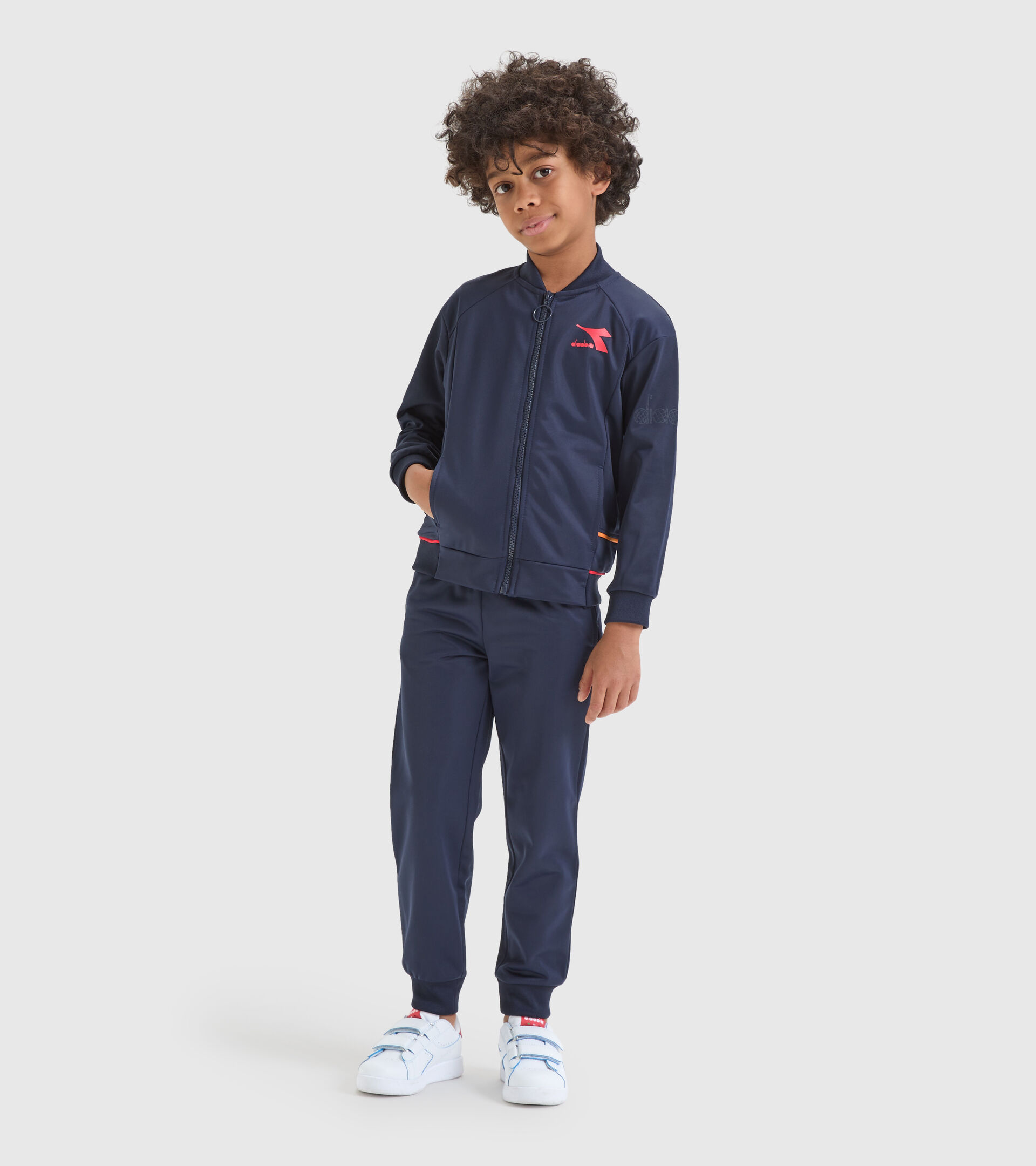 Polyknit sports tracksuit - Boy’s JB.TRACKSUIT FZ DIADORA FC CLASSIC NAVY - Diadora