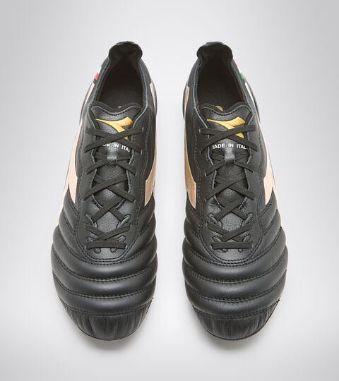 BRASIL ELITE2 TECH ITA LPX, NEGRO/ORO MARRON Bota de fútbol Made in Italy - Hombre BRASIL ELITE2 TECH ITA LPX NEGRO/ORO MARRON - Diadora