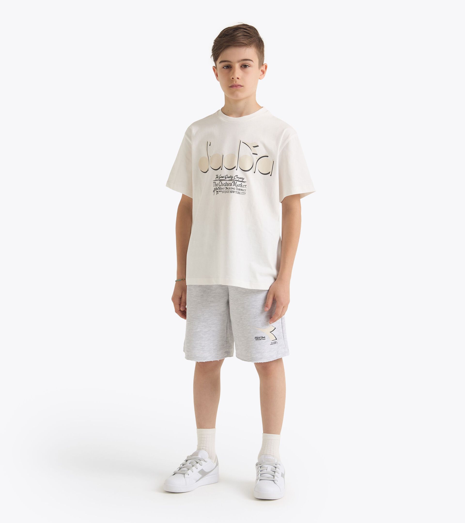 Sport suit - Fit comfort - Boy JB. SET DISTRICT OFF WHITE /MELANGE GRAY - Diadora