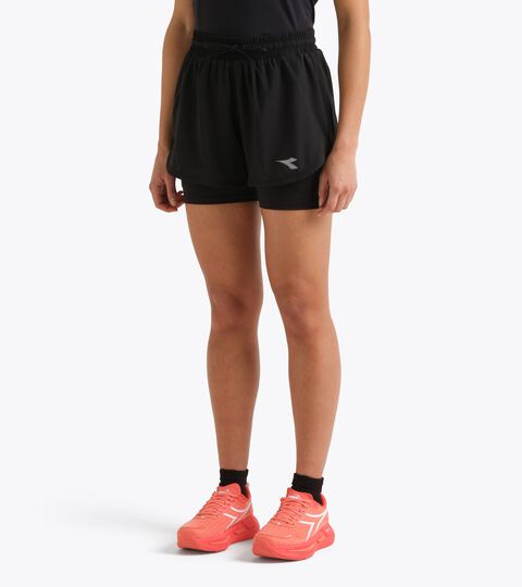 2-in-1 Running Shorts - Women&rsquo;s L. SHORTS 2IN1 BLACK - Diadora
