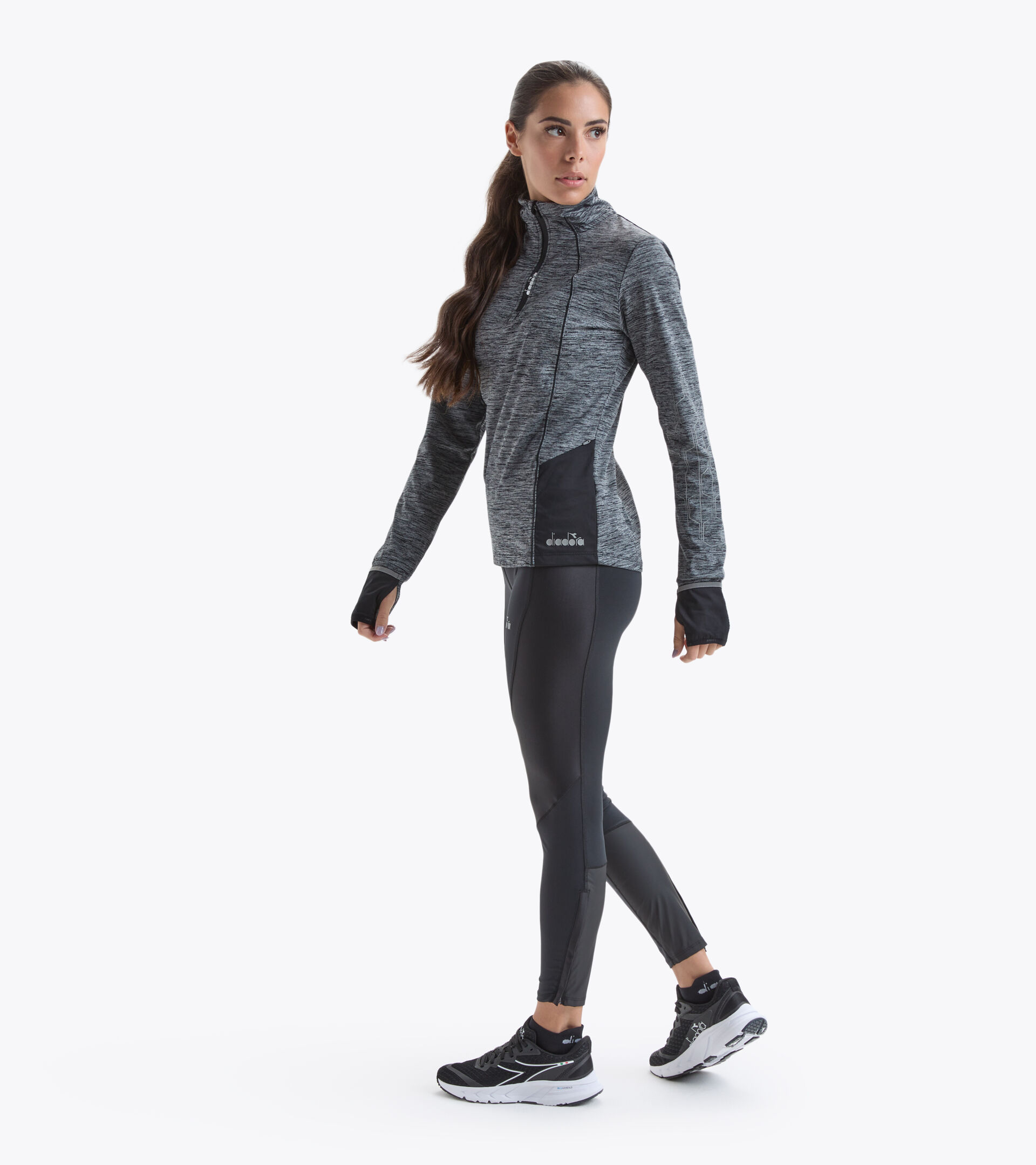 Lauf-Leggings - Damen L. WINTER RUNNING TIGHTS BE ONE SCHWARZ - Diadora