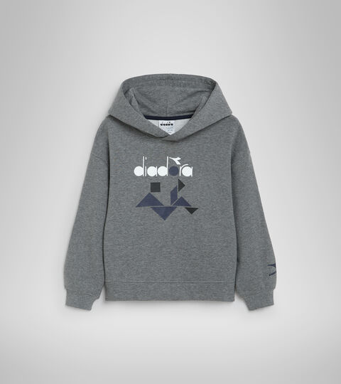 JB.HOODIE SWEAT TWISTER, GRIS FONCE MELANGE Sweat-shirt à capuche - Garçon JB.HOODIE SWEAT TWISTER GRIS FONCE MELANGE - Diadora
