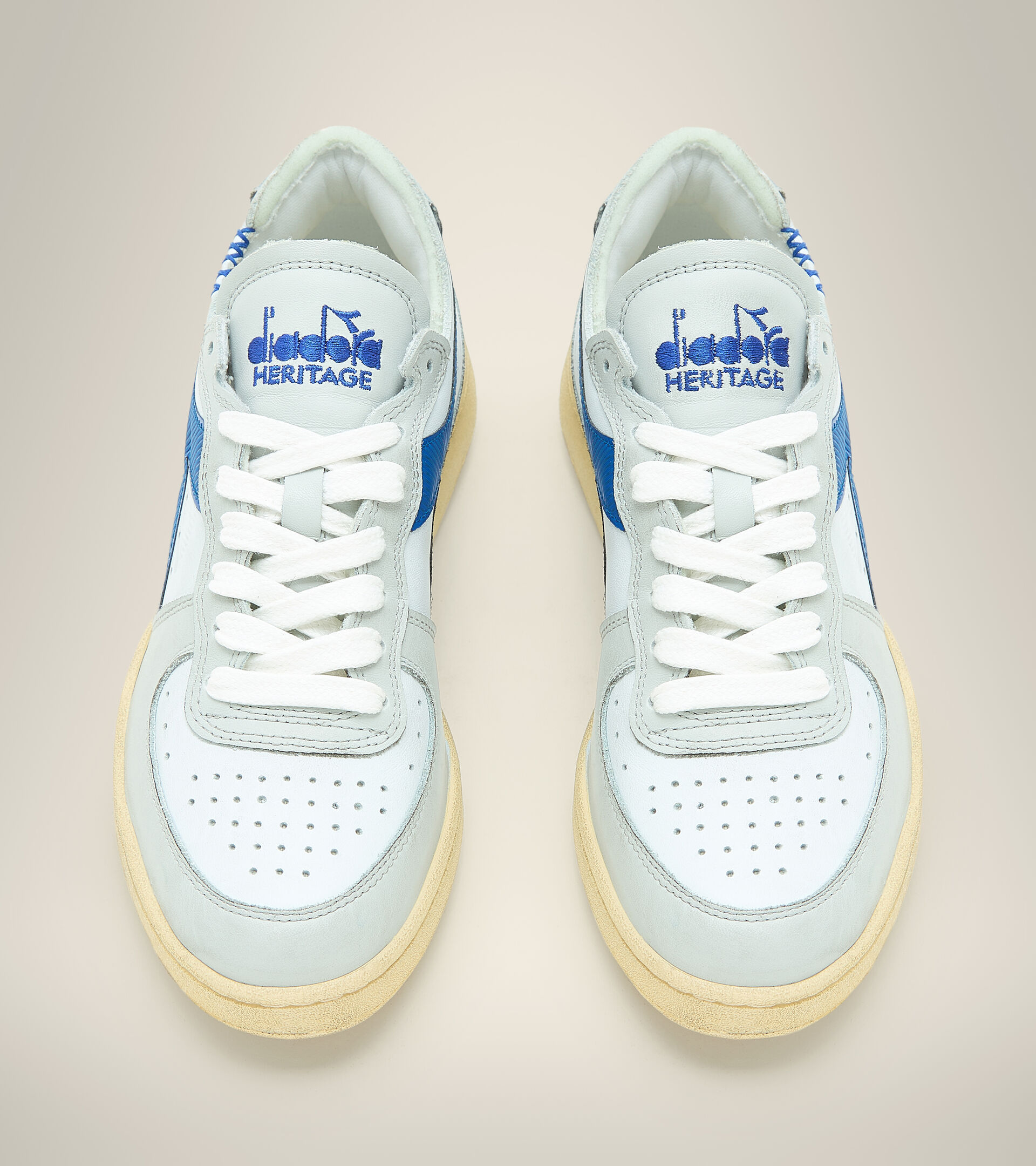 Heritage shoe - Unisex MI BASKET ROW CUT WHITE/NAUTICAL BLUE - Diadora