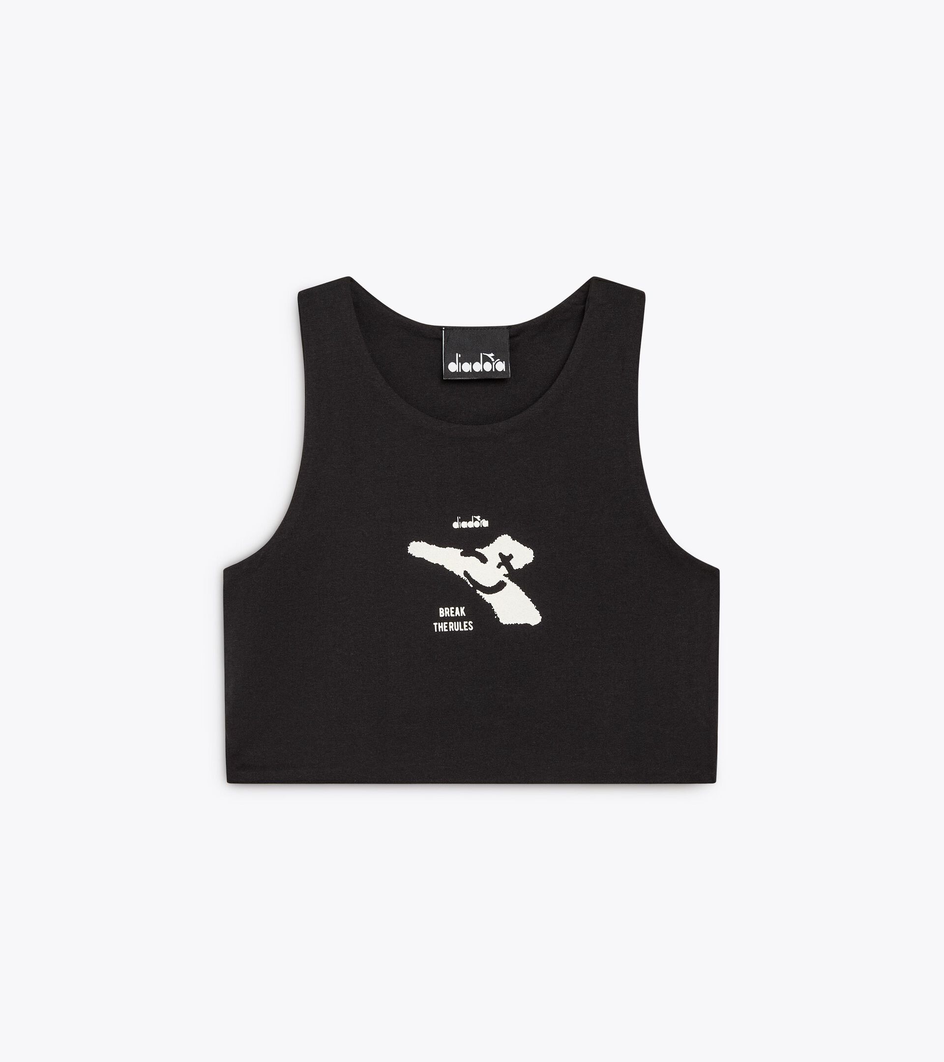 T-shirt cropped logo - Girl JG. CROP TOP SMILE LOGO NOIR - Diadora