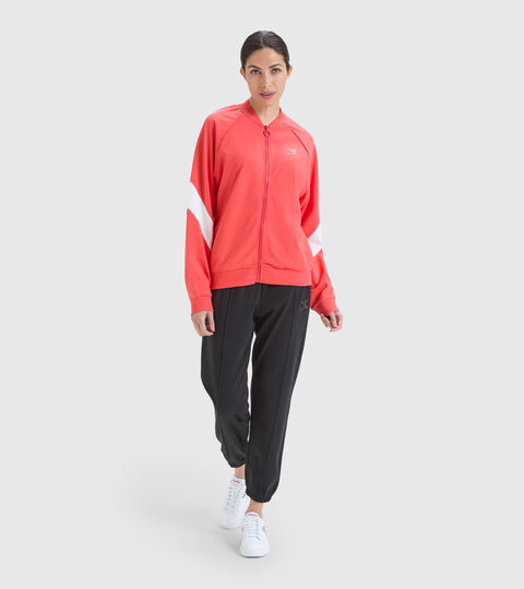 Cotton sports tracksuit - Women L.TRACKSUIT FZ CORE HOT CORAL - Diadora