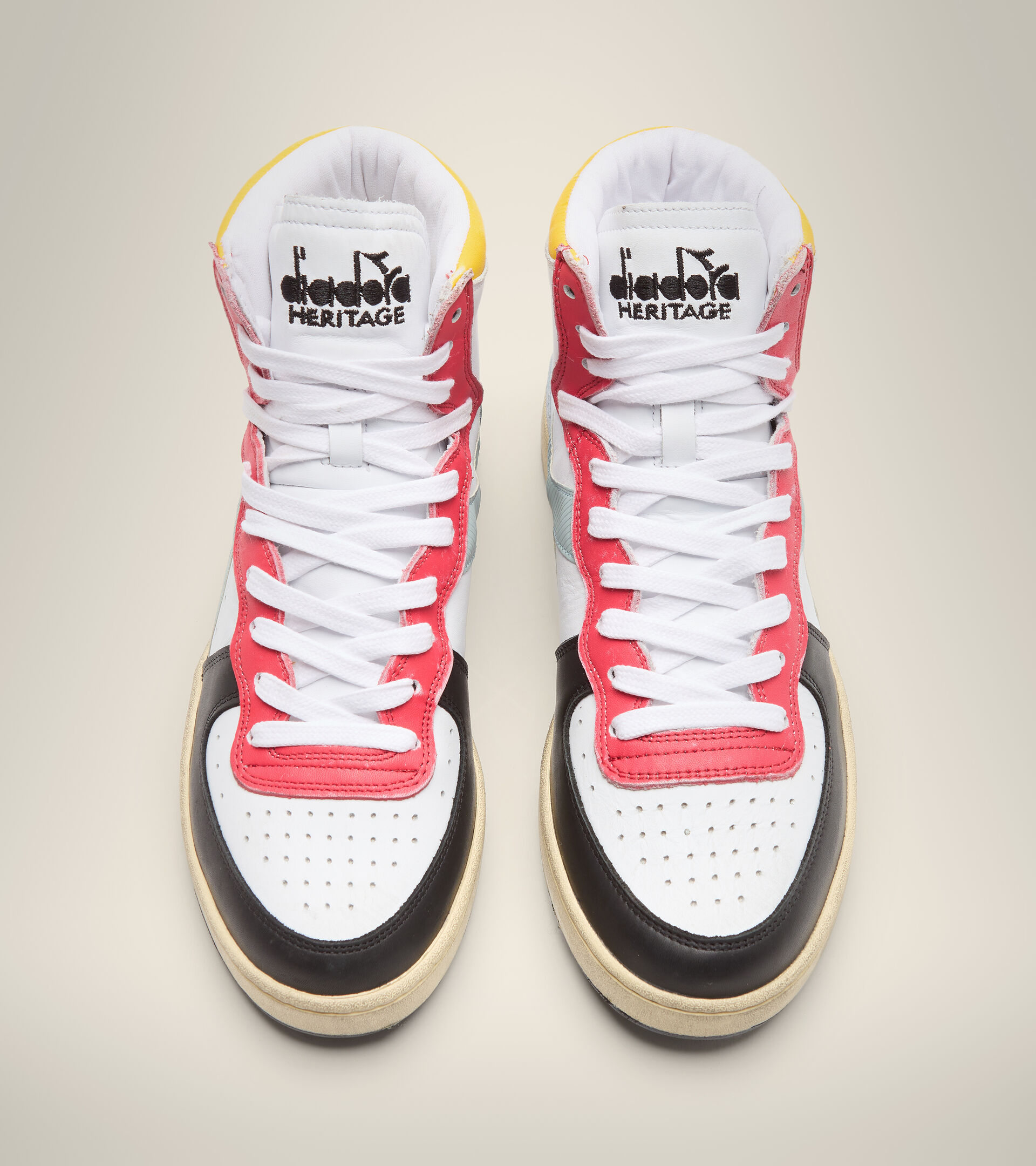 Chaussures Heritage - Unisexe MI BASKET USED BLANC/BLEU PRINCESSE/NOIR - Diadora