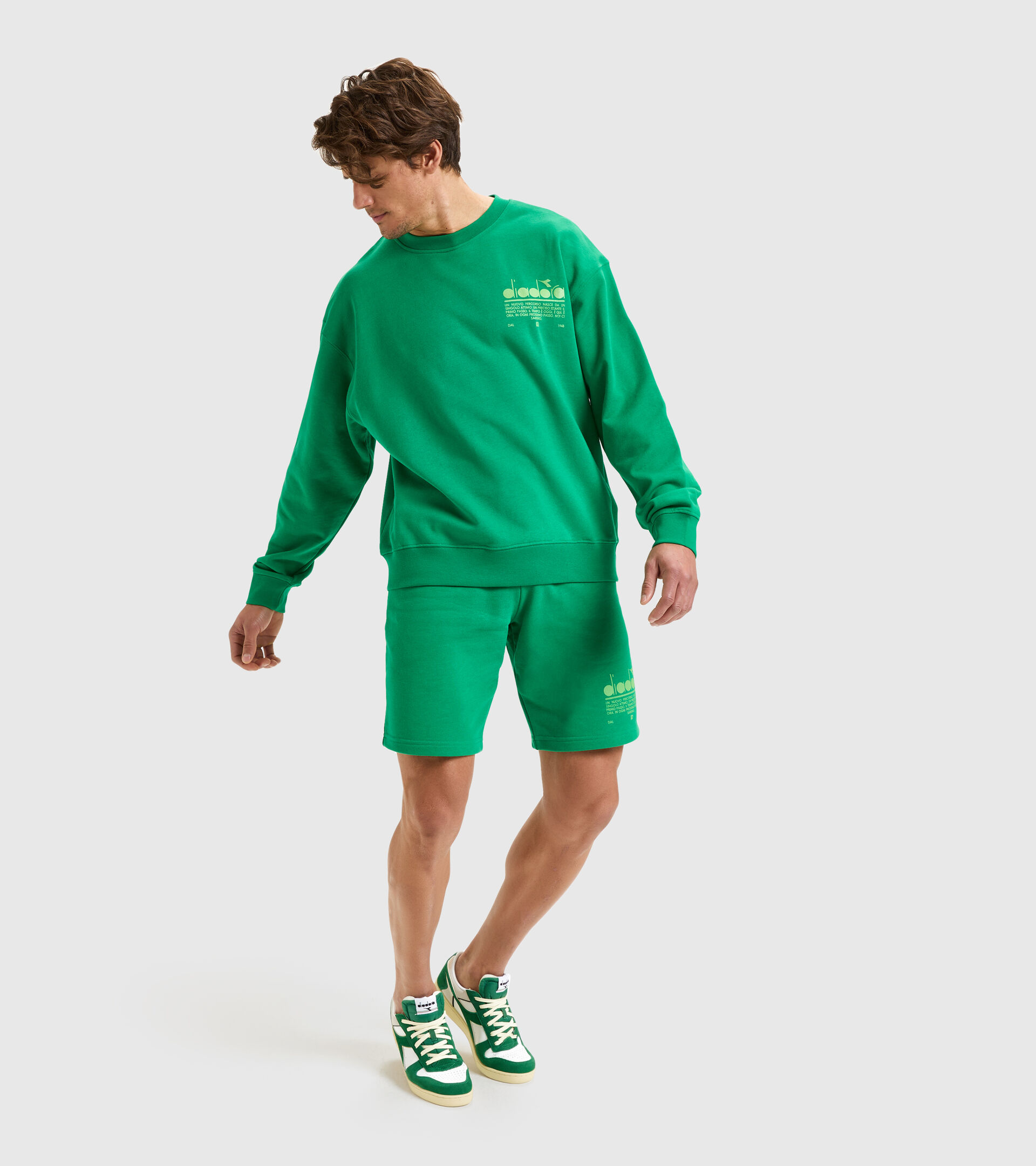 Organic cotton round-neck sweatshirt - Unisex SWEATSHIRT CREW MANIFESTO JOLLY GREEN - Diadora