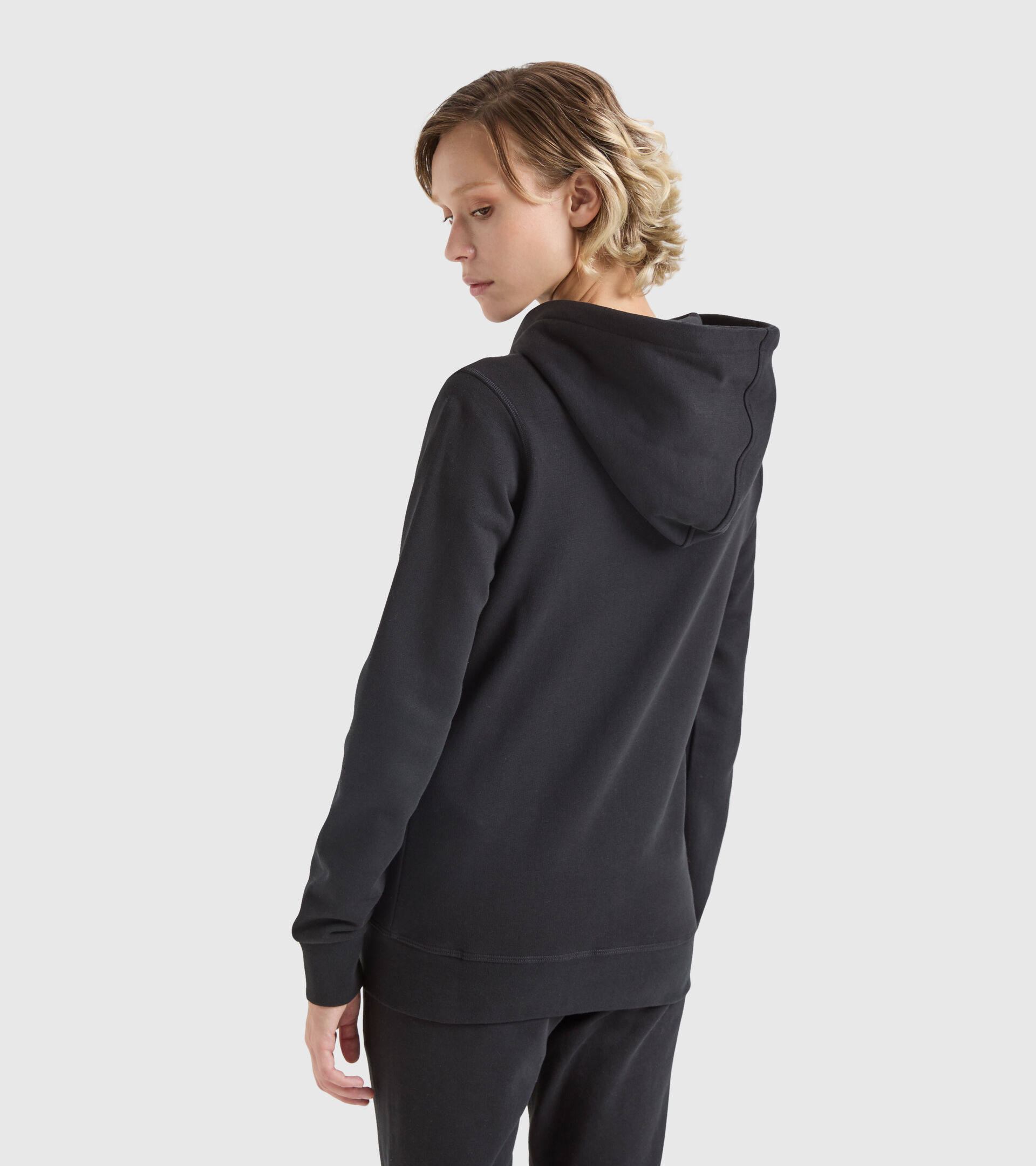 Hooded sweatshirt - Made in Italy - Women L. HOODIE FZ MII BLACK - Diadora