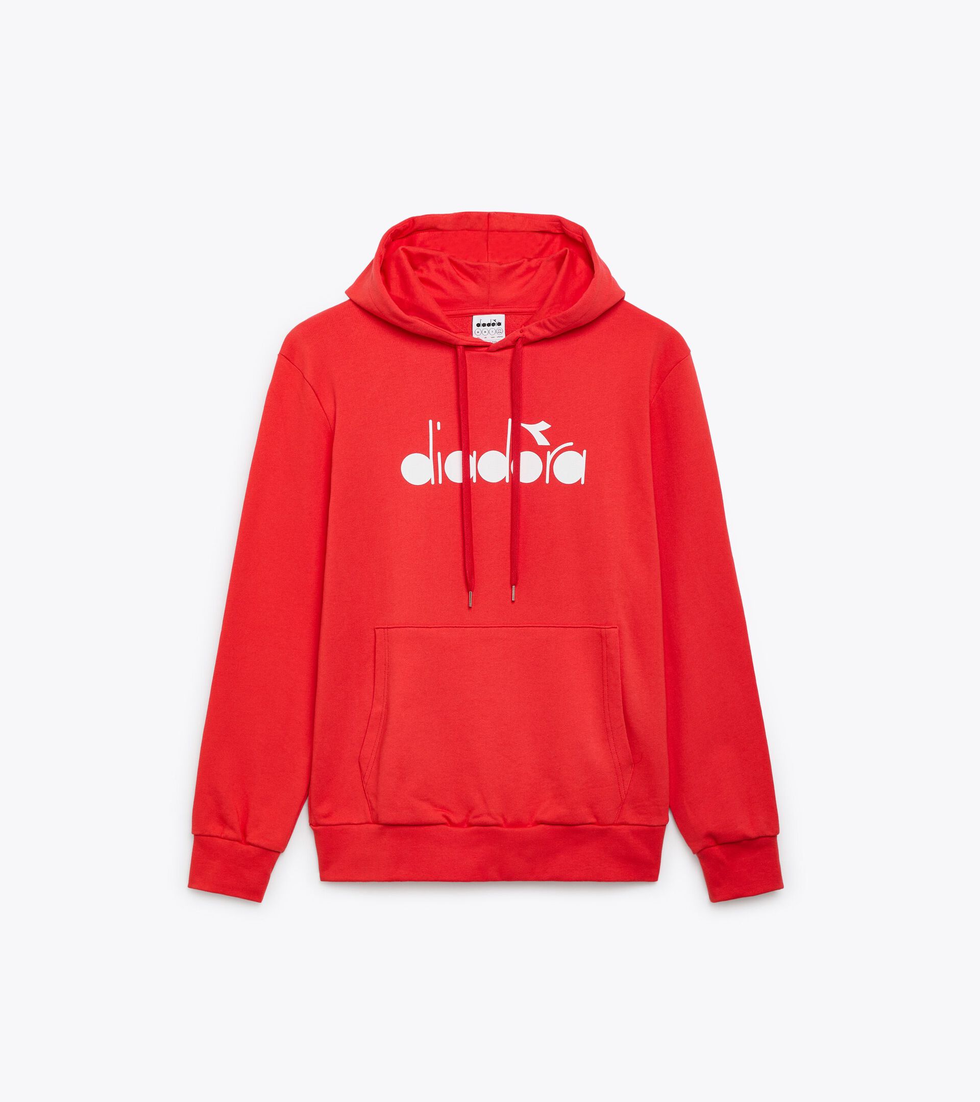 Sporty hoodie - Made in Italy - Gender Neutral HOODIE LOGO BITTERSWEET RED - Diadora