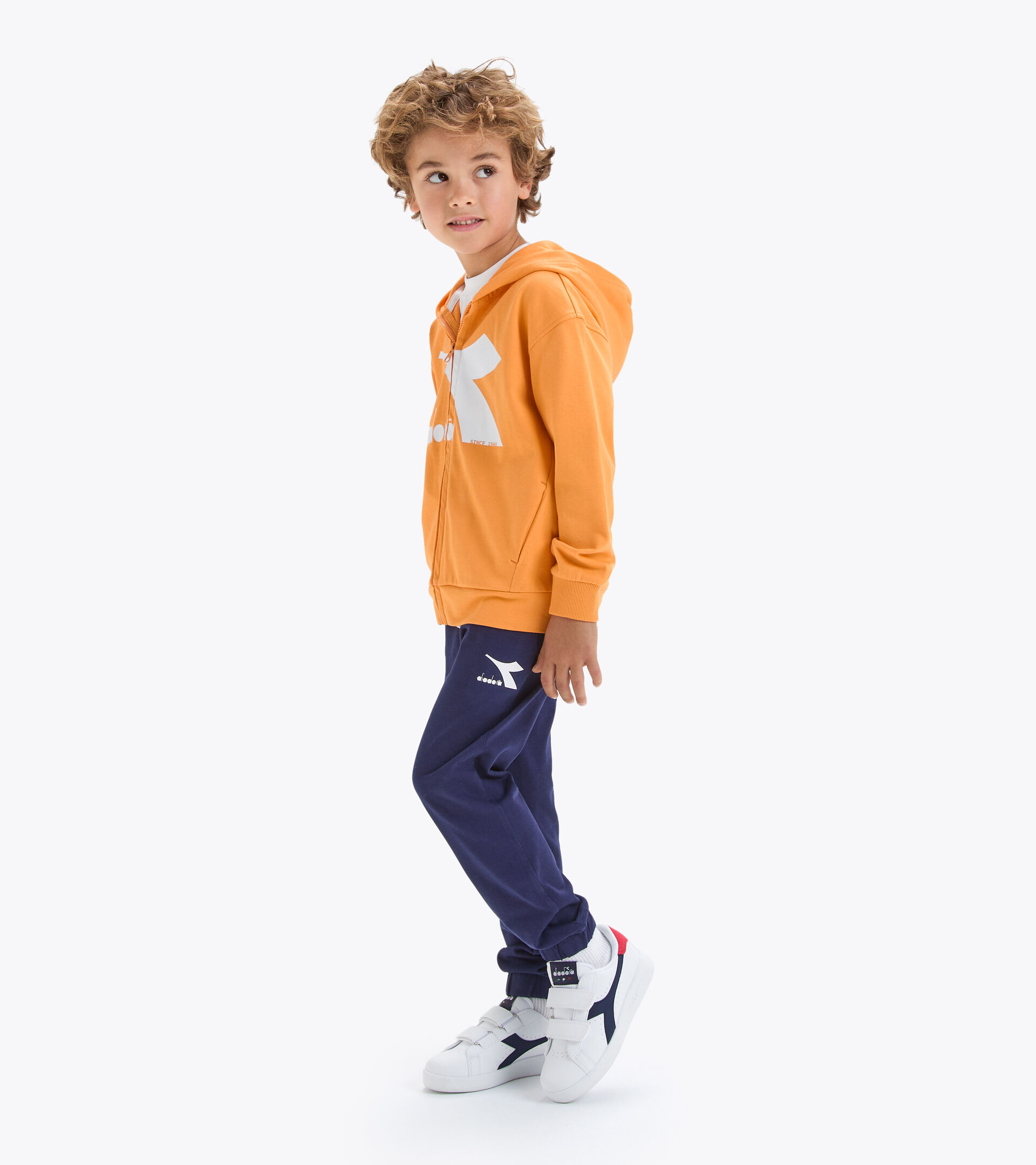 Sweatshirt aus Baumwolle - Kinder JU.HOODIE FZ FEURIG ORANGE - Diadora