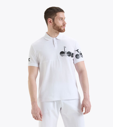 Short-sleeved tennis polo-shirt - Men SS POLO COACH OPTICAL WHITE - Diadora