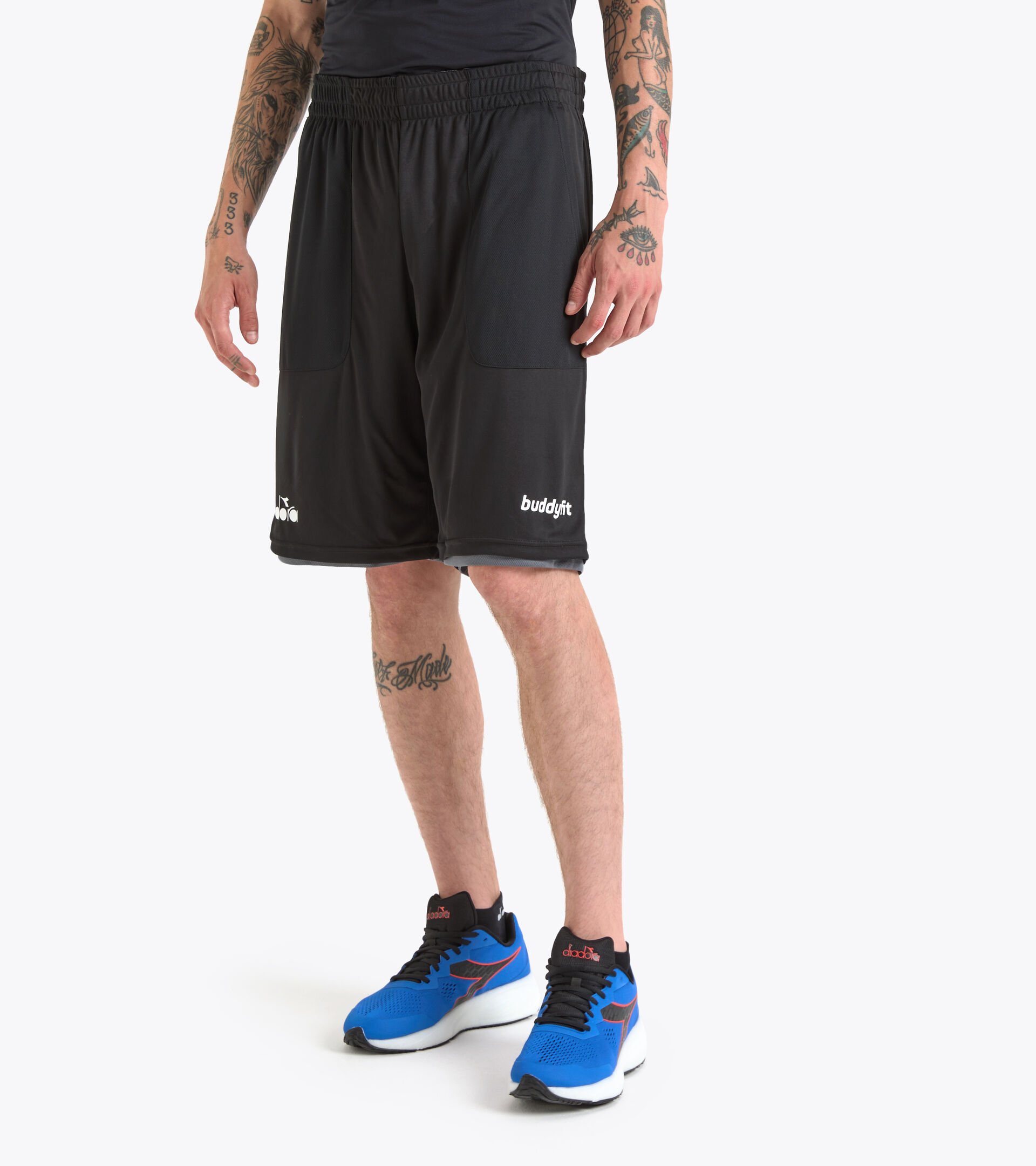 Training shorts - Men’s BERMUDA REVERSIBLE BUDDYFIT BLACK - Diadora
