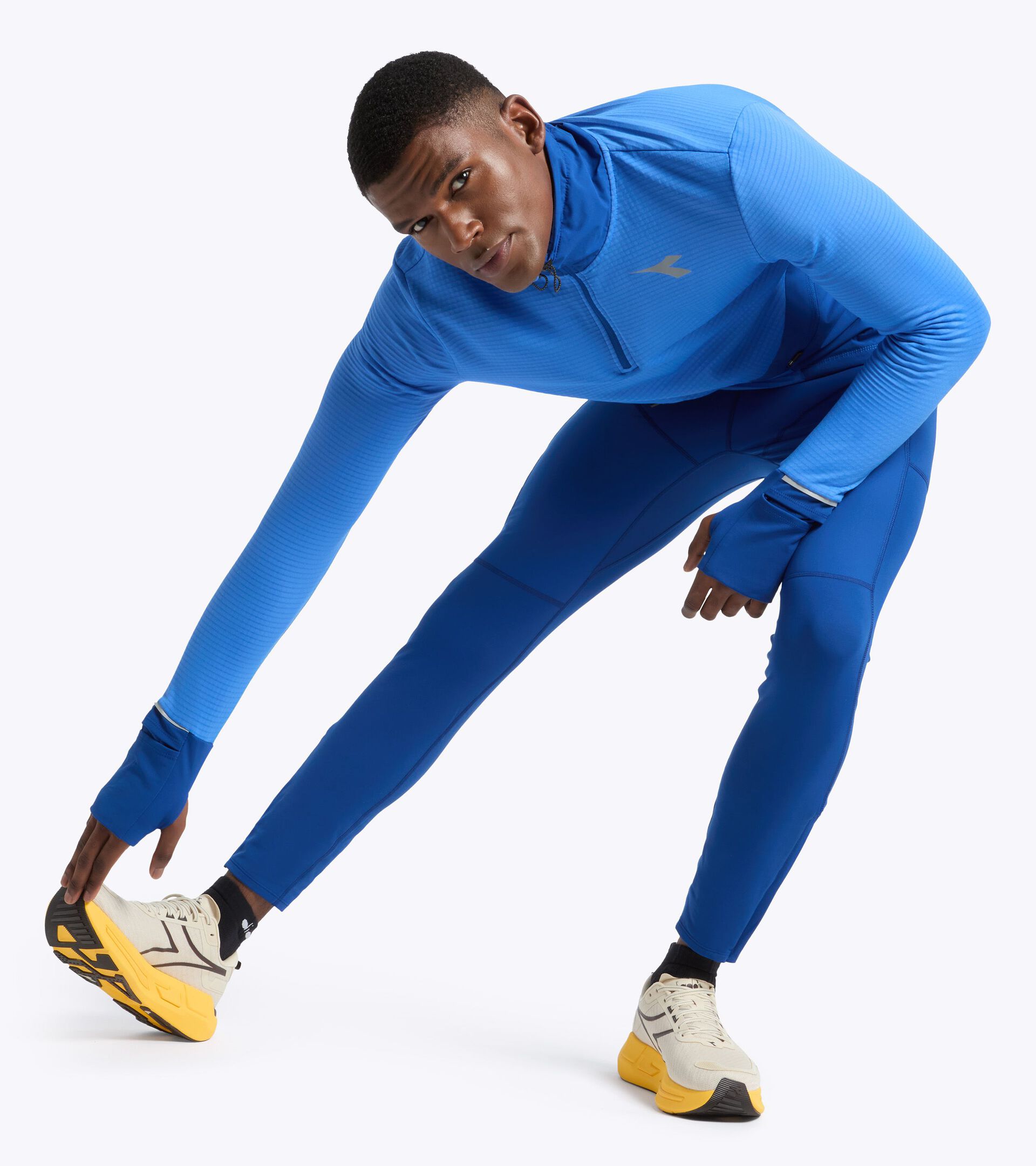 Mallas termorreguladoras con tejido FIBRAZERO - Running Winter Protection - Hombre RUN TIGHTS WINTER FIBRAZERO AZUL LIMOGES - Diadora
