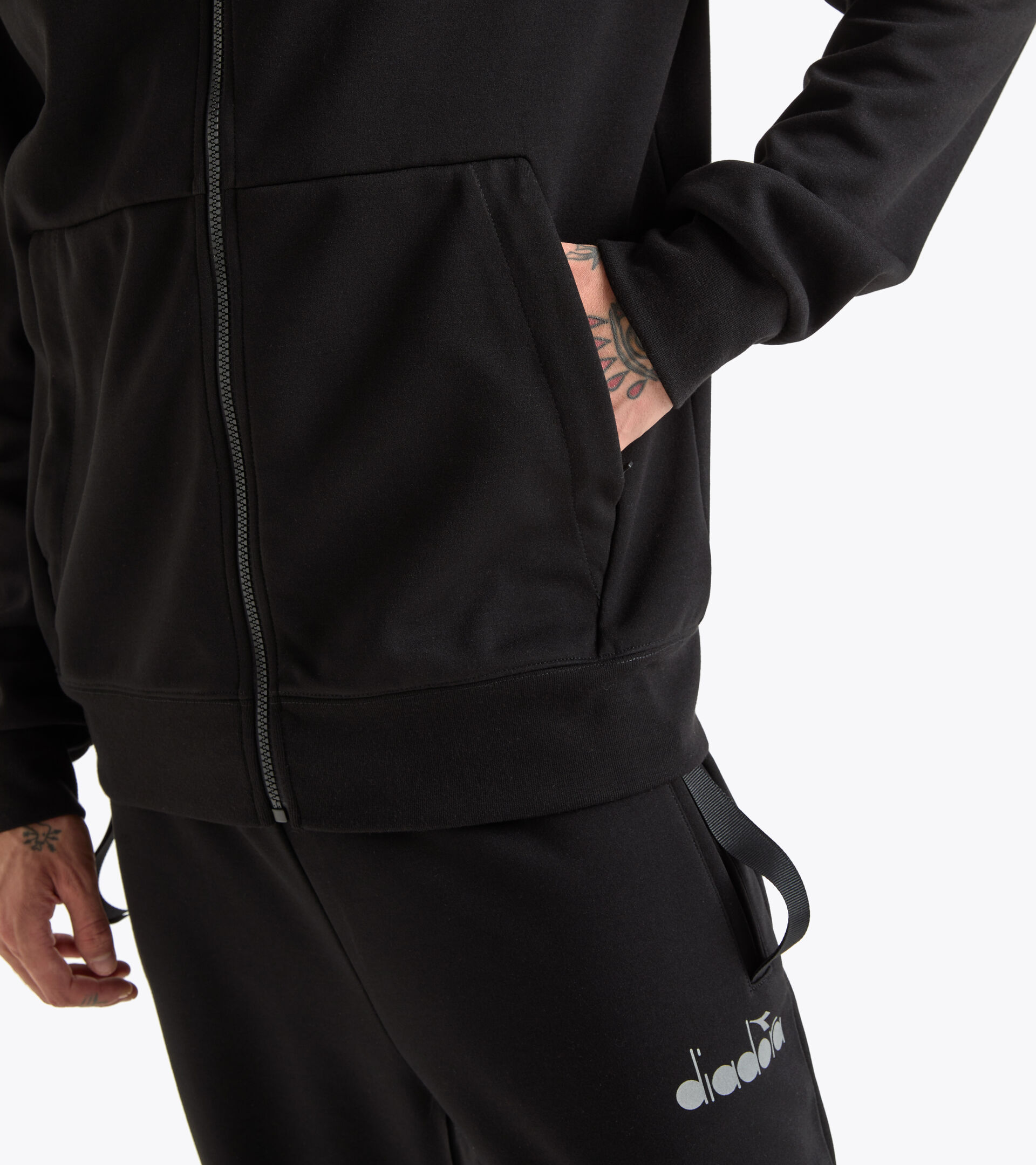 Training sweatshirt - Men’s HD FZ SWEAT BUDDYFIT BLACK - Diadora