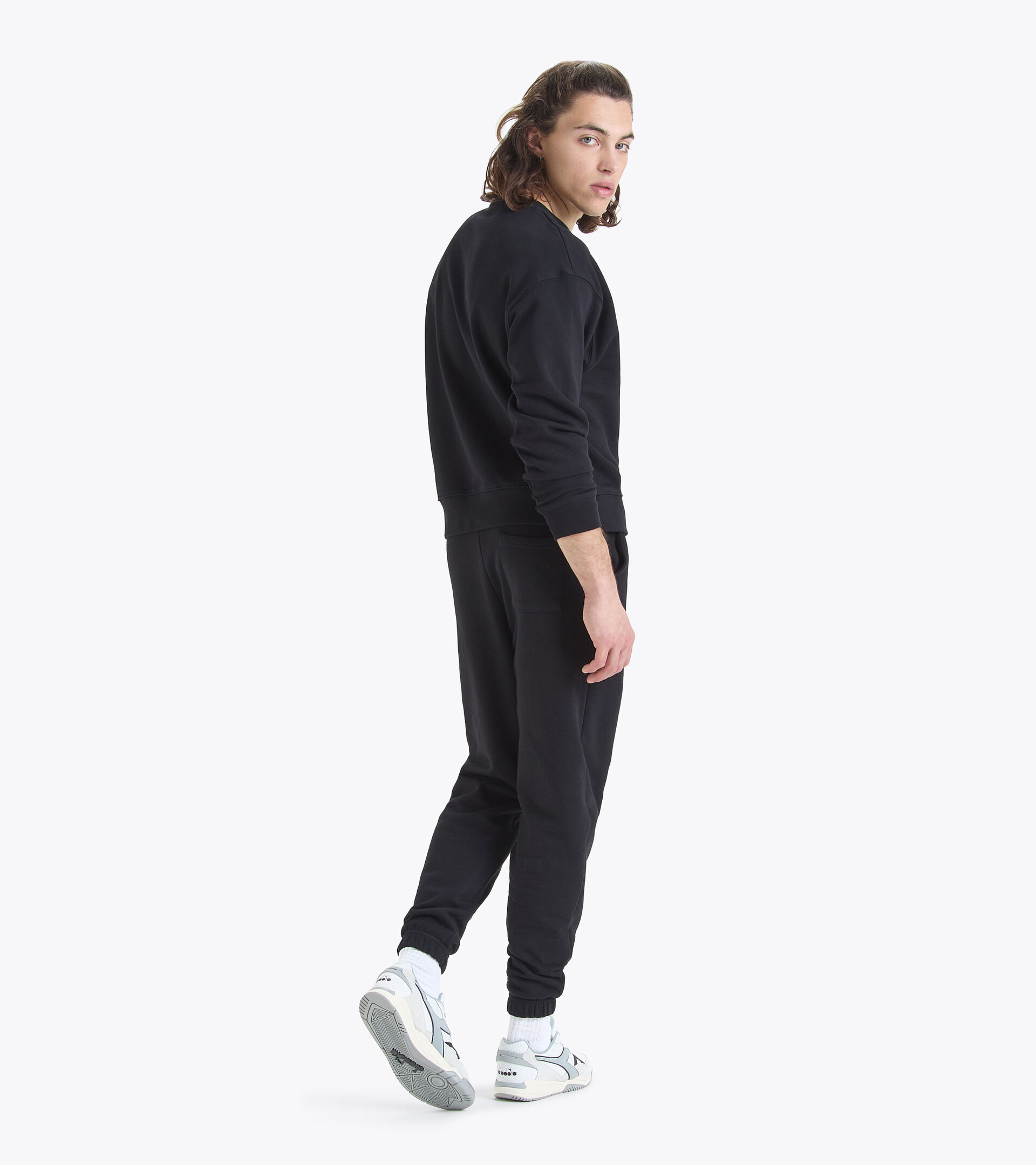 Felpa in cotone - Gender neutral SWEATSHIRT CREW SPW LOGO NERO - Diadora