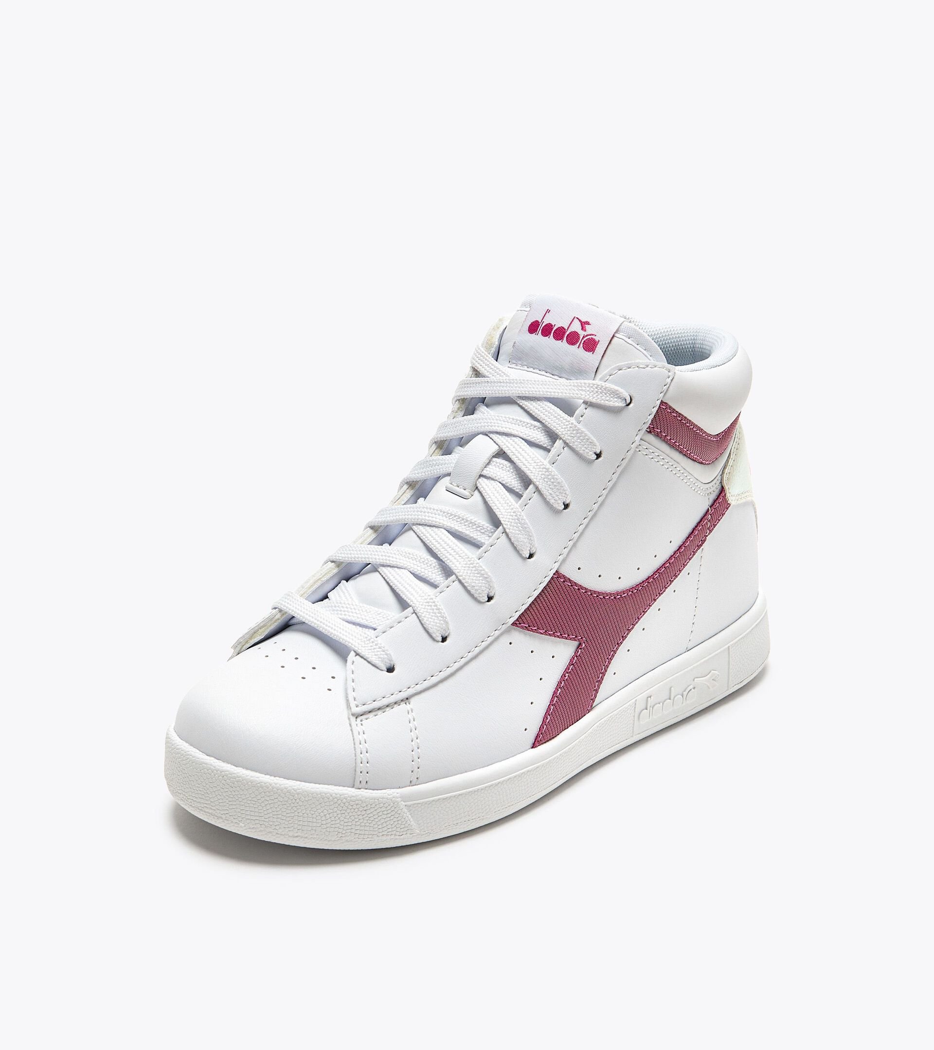 Sports shoes - Youth 8-16 years GAME P HIGH GIRL GS WHITE/CLARET RED - Diadora