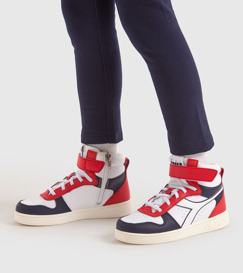MAGIC BASKET MID PS, WHITE/PEACOAT/AURORA RED Sports shoes - Kids 4-8 years MAGIC BASKET MID PS WHITE/PEACOAT/AURORA RED - Diadora