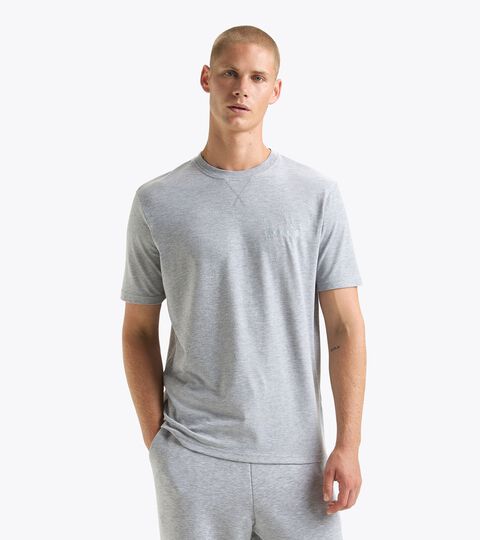 T-Shirt - Gender Neutral T-SHIRT SS ATHL. LOGO HOCHHAUS MELANGE - Diadora