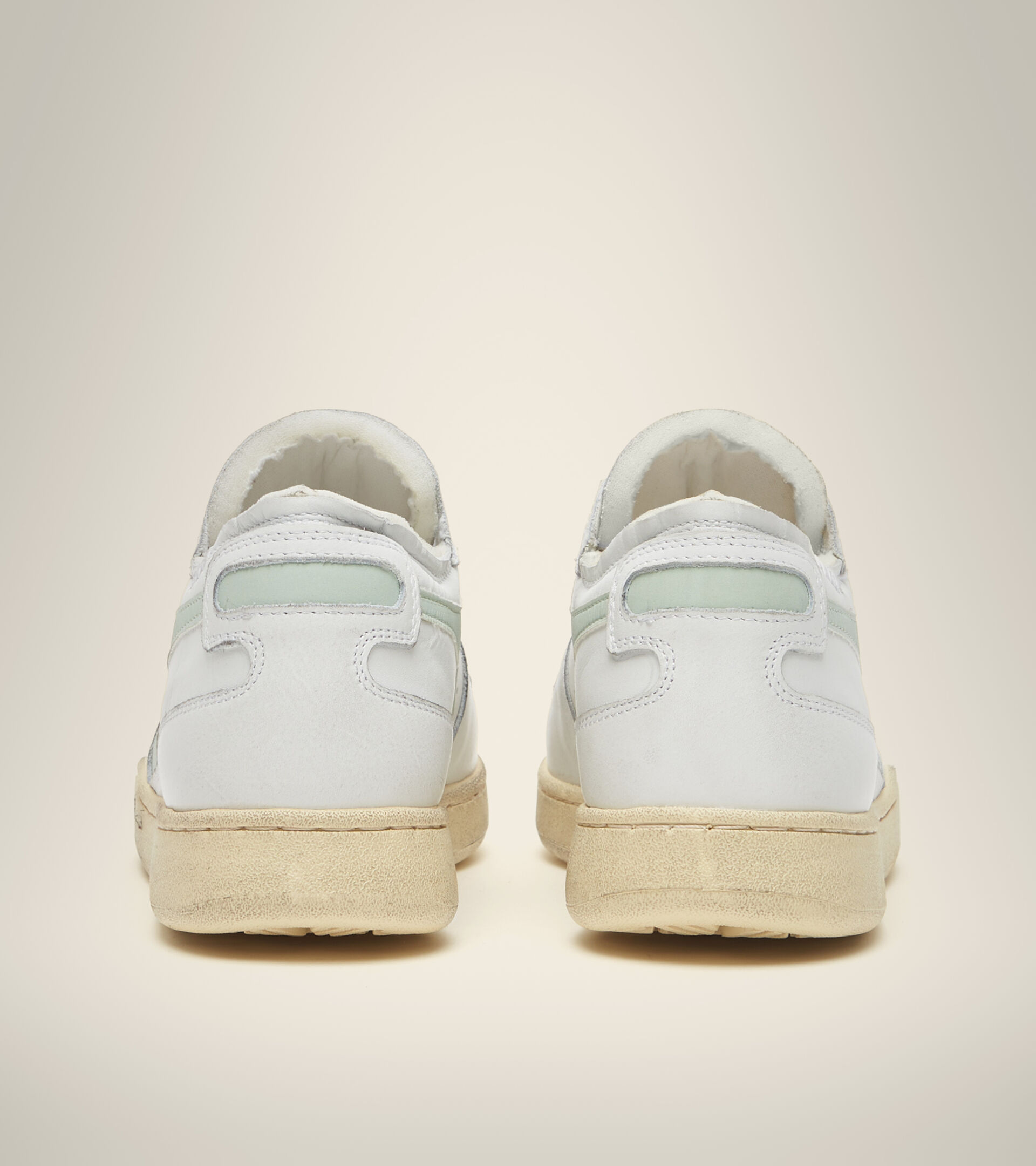 Footwear Heritage UNISEX MI BASKET ROW CUT WHITE/SMOKE GREEN Diadora