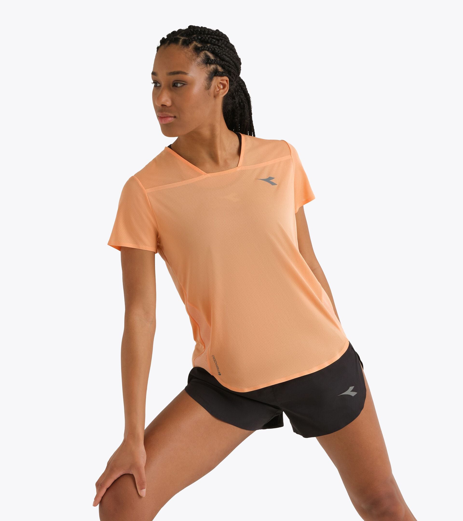 Super Light FIBRAZERO t-shirt  - Running - Women&rsquo;s
 L. SS T-SHIRT SUPER LIGHT FIBRAZERO PEACH COBBLER - Diadora