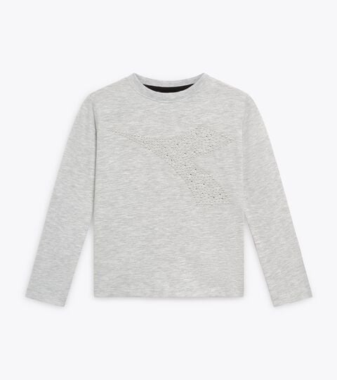 Sports t-shirt - Girls JG. T-SHIRT SS RHINESTONE TD LIGHT MIDDLE GREY MELANGE - Diadora
