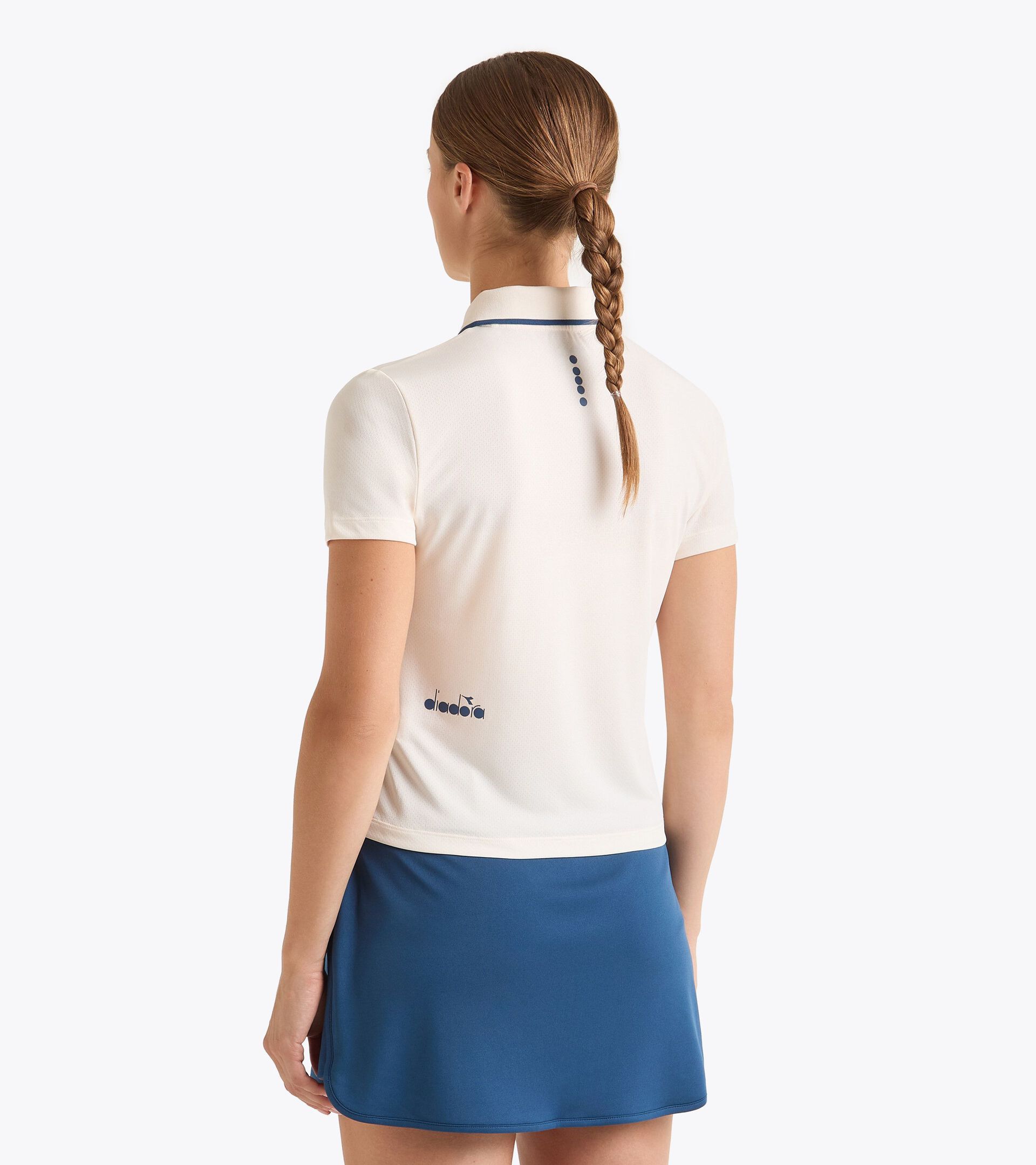 Tennis polo shirt - Women’s L. SS T-POLO TENNIS WHISPER WHITE - Diadora