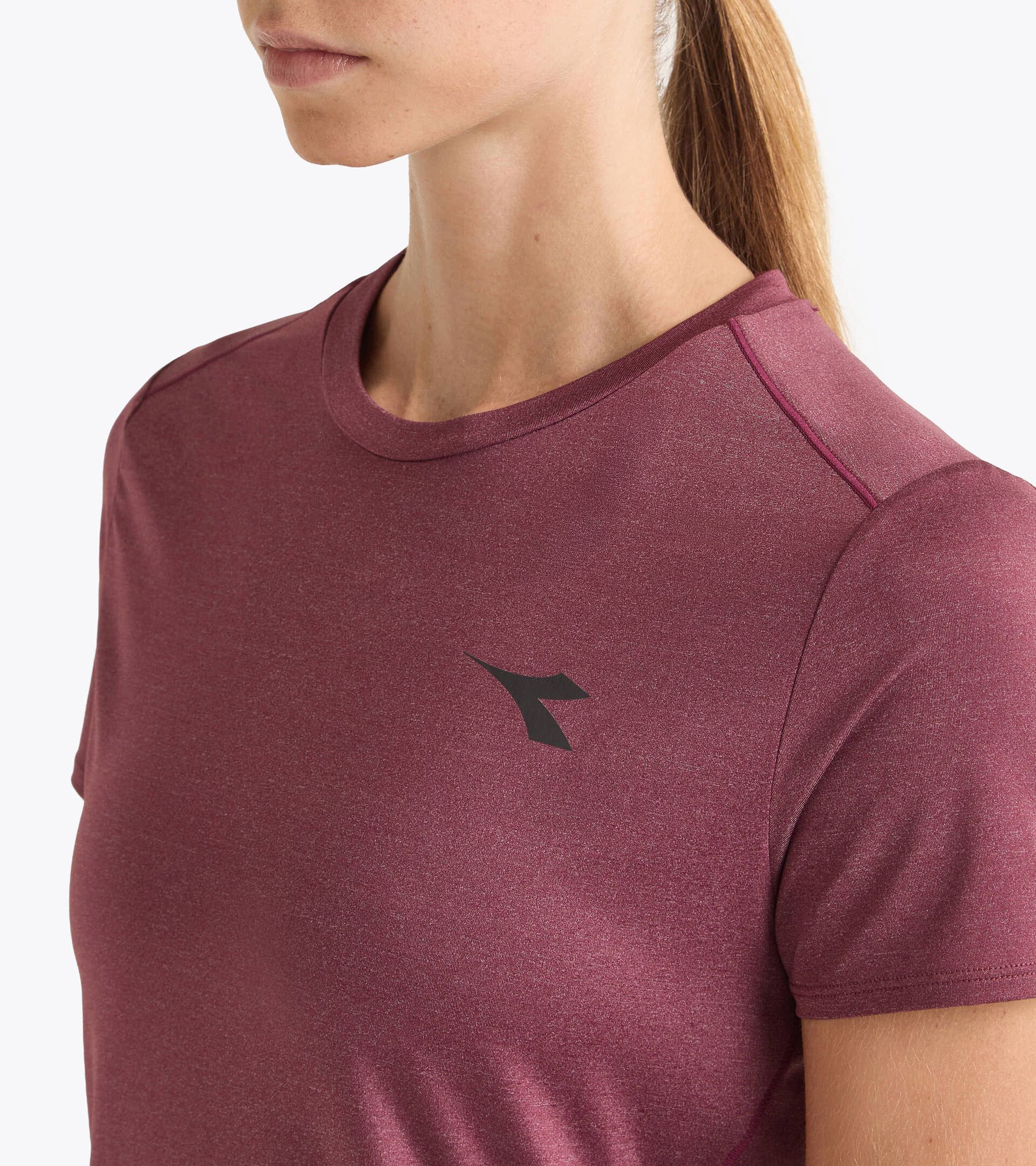 T-shirt de running performances§Femme L. SS T-SHIRT TECH RUN CREW ROUGE BANDEROLE - Diadora