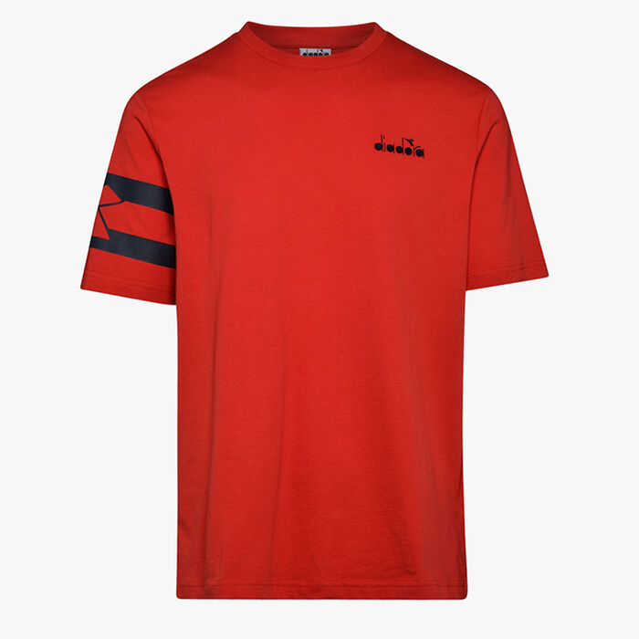 T-SHIRT SS HOOPS, TOMATO RED, large