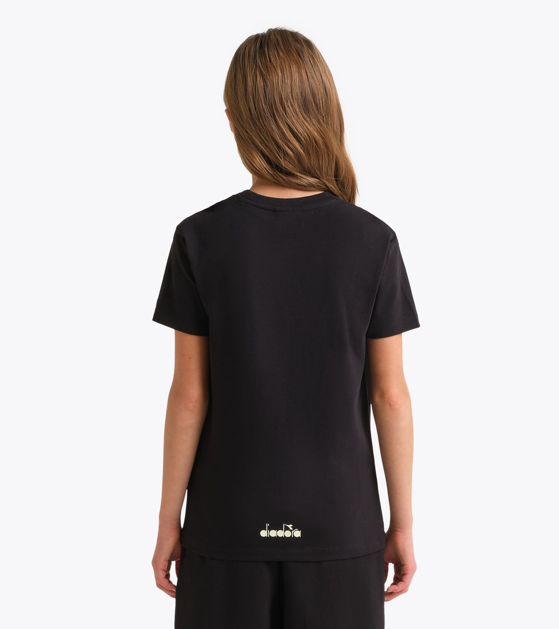 T-Shirt mit kurzen &Auml;rmeln - M&auml;dchen JG. T-SHIRT SS RHINESTONE SCHWARZ - Diadora