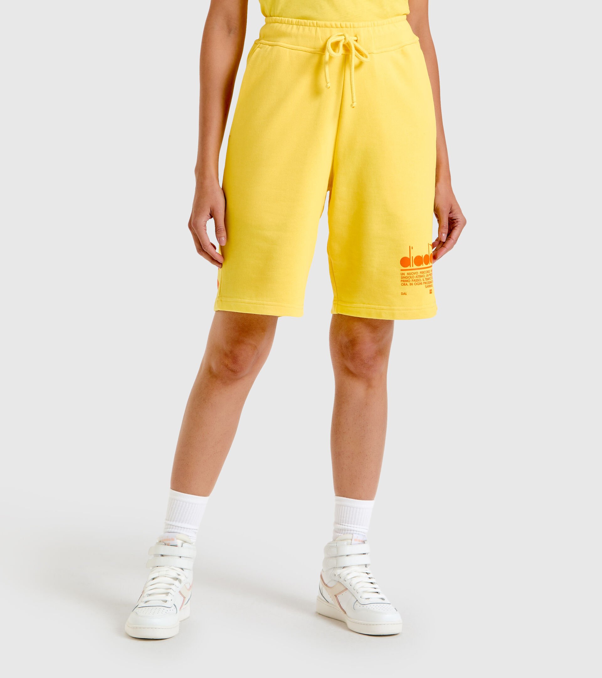 Cotton shorts - Unisex BERMUDA MANIFESTO YELLOW LENS - Diadora