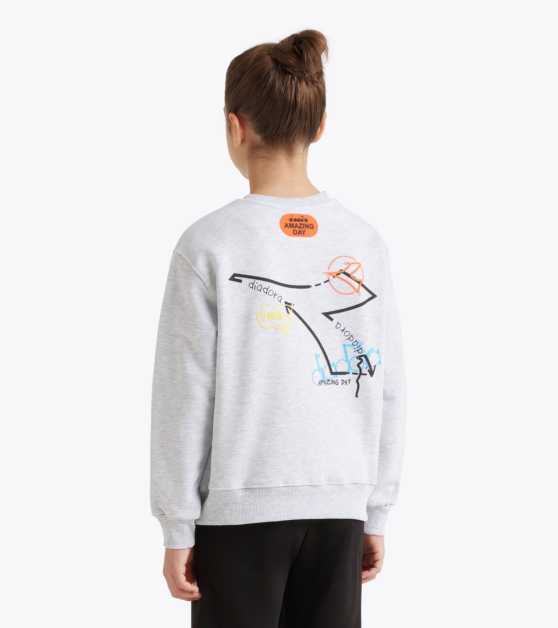 Sweatshirt - Boys JB. SWEATSHIRT CREW COMIC LIGHT MIDDLE GREY MELANGE - Diadora