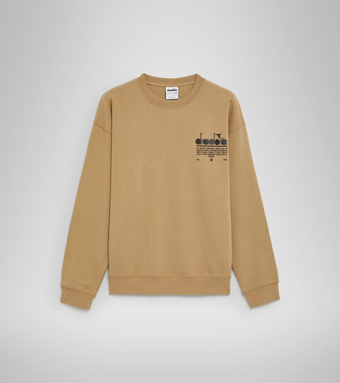 SWEATSHIRT CREW MANIFESTO, BEIGE DORADO Sudadera de algodón - Unisex SWEATSHIRT CREW MANIFESTO BEIGE DORADO - Diadora