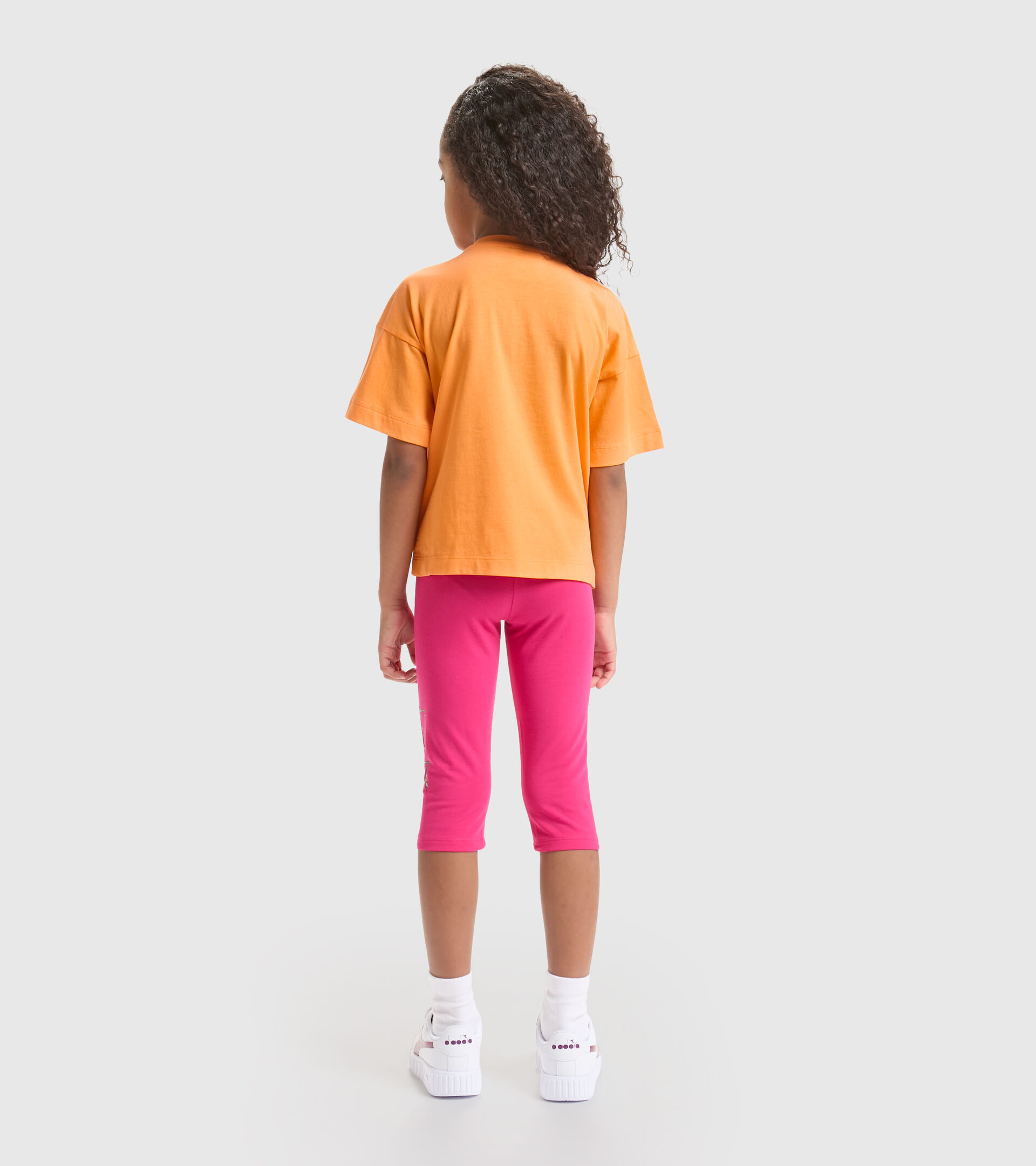Stretchy T-shirt and shorts set - Girls JG.SET HOOPS PAPAYA - Diadora