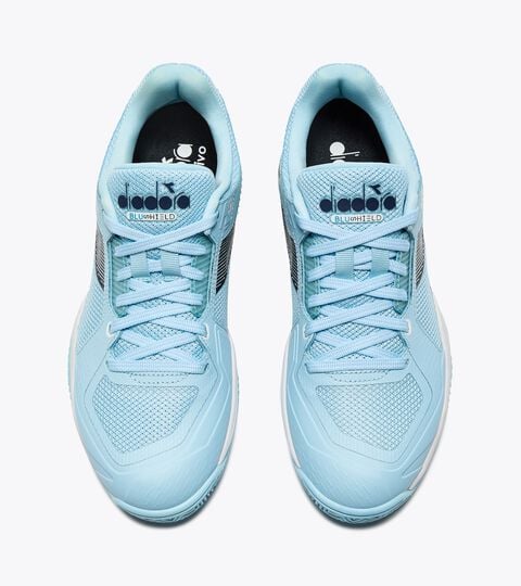 Tennis shoe for clay courts - Protection and cushioning - Women’s
 BLUSHIELD TORNEO 3 W CLAY CORYDALIS BLUE/BLACK IRIS - Diadora