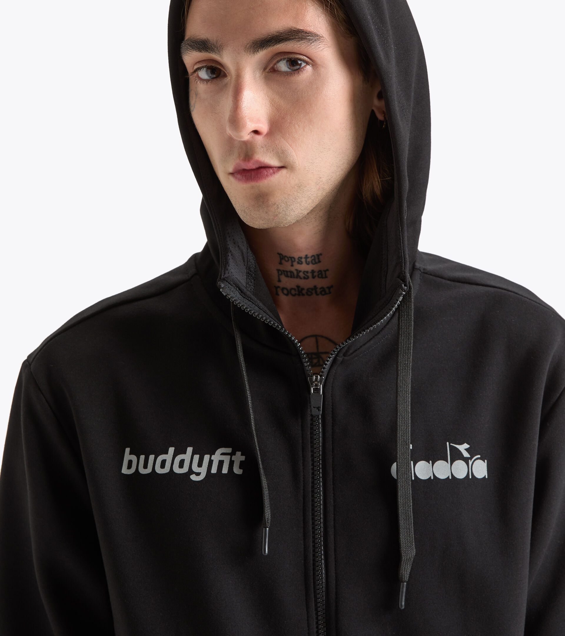 Training sweatshirt - Men’s HD FZ SWEAT BUDDYFIT BLACK - Diadora