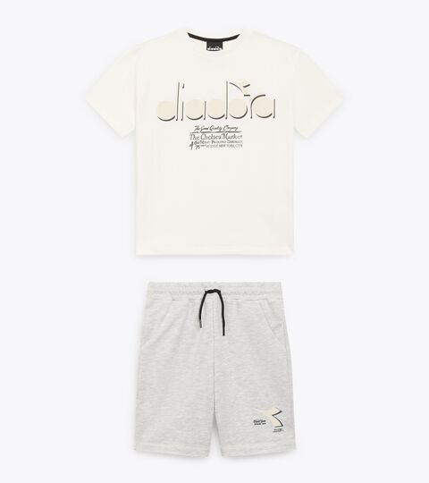 JB. SET DISTRICT, OFF WHITE /MELANGE GRAY Ensemble - Coupe confort - Ado garçon JB. SET DISTRICT OFF WHITE /MELANGE GRAY - Diadora