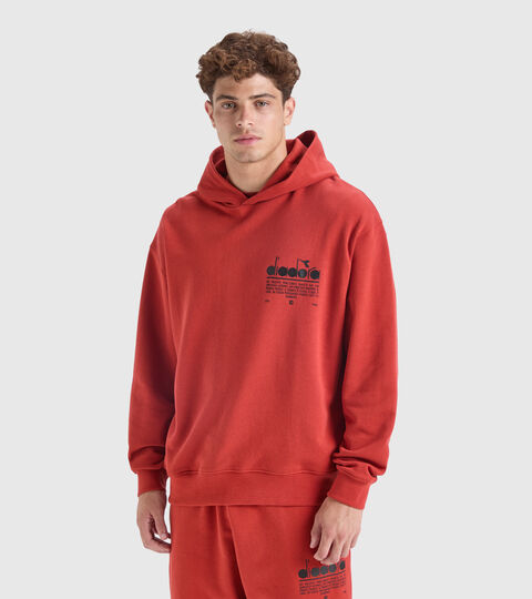 Cotton hooded sweatshirt - Unisex HOODIE MANIFESTO BROWN PURPLE - Diadora