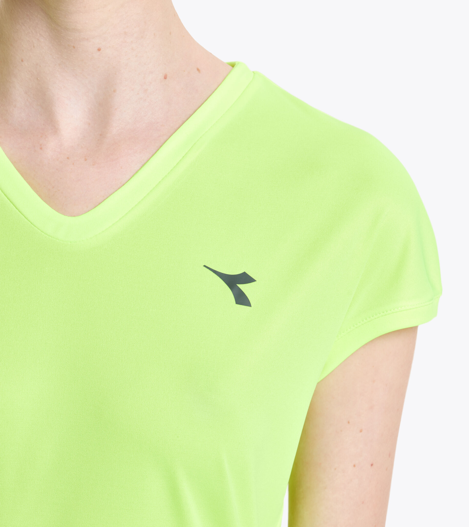 Camiseta de tenis - Mujer L. T-SHIRT TEAM AMARILLO FLUO DD - Diadora