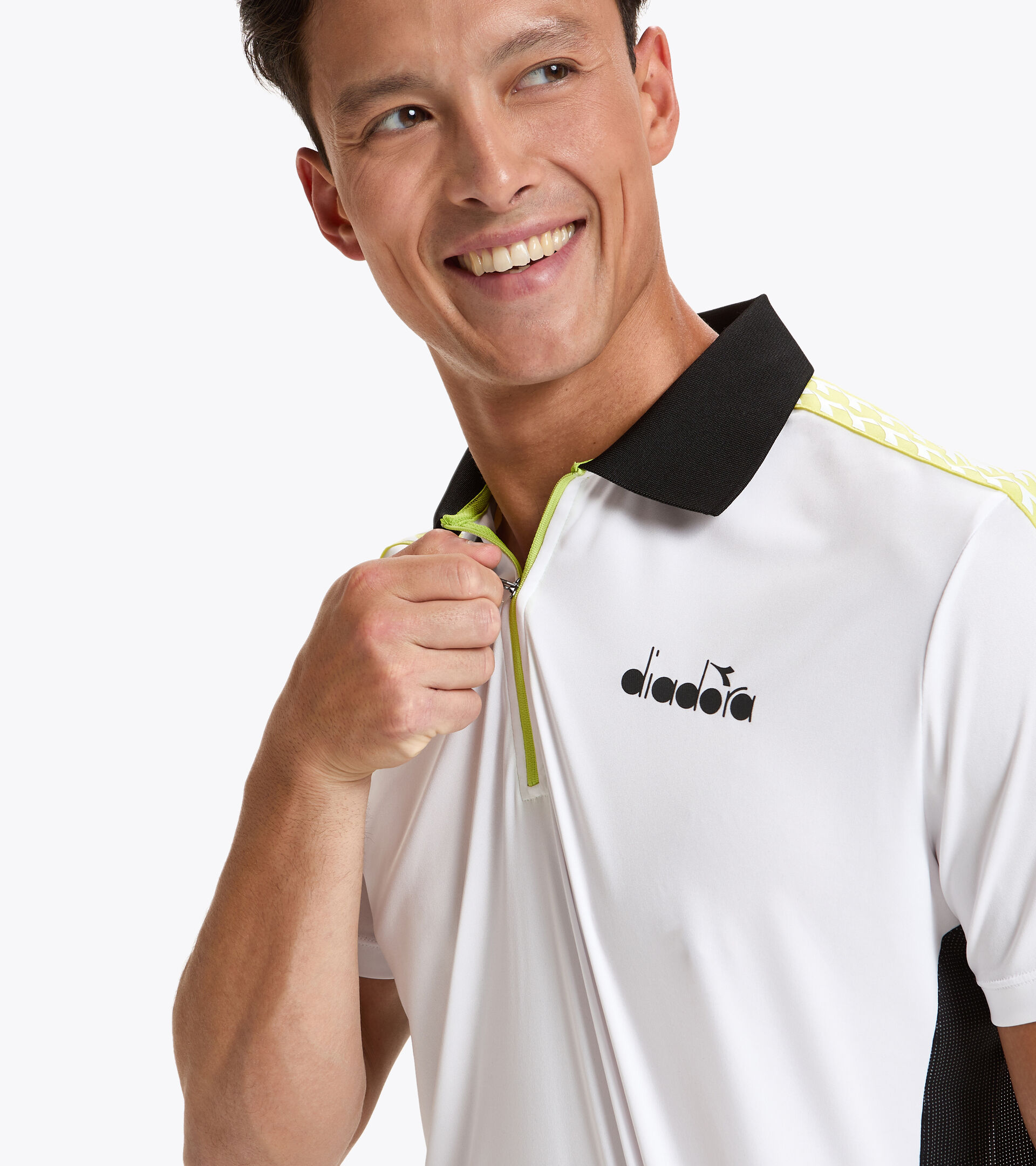 Tennis polo shirt - Men SS POLO CHALLENGE WHITE/BLACK - Diadora
