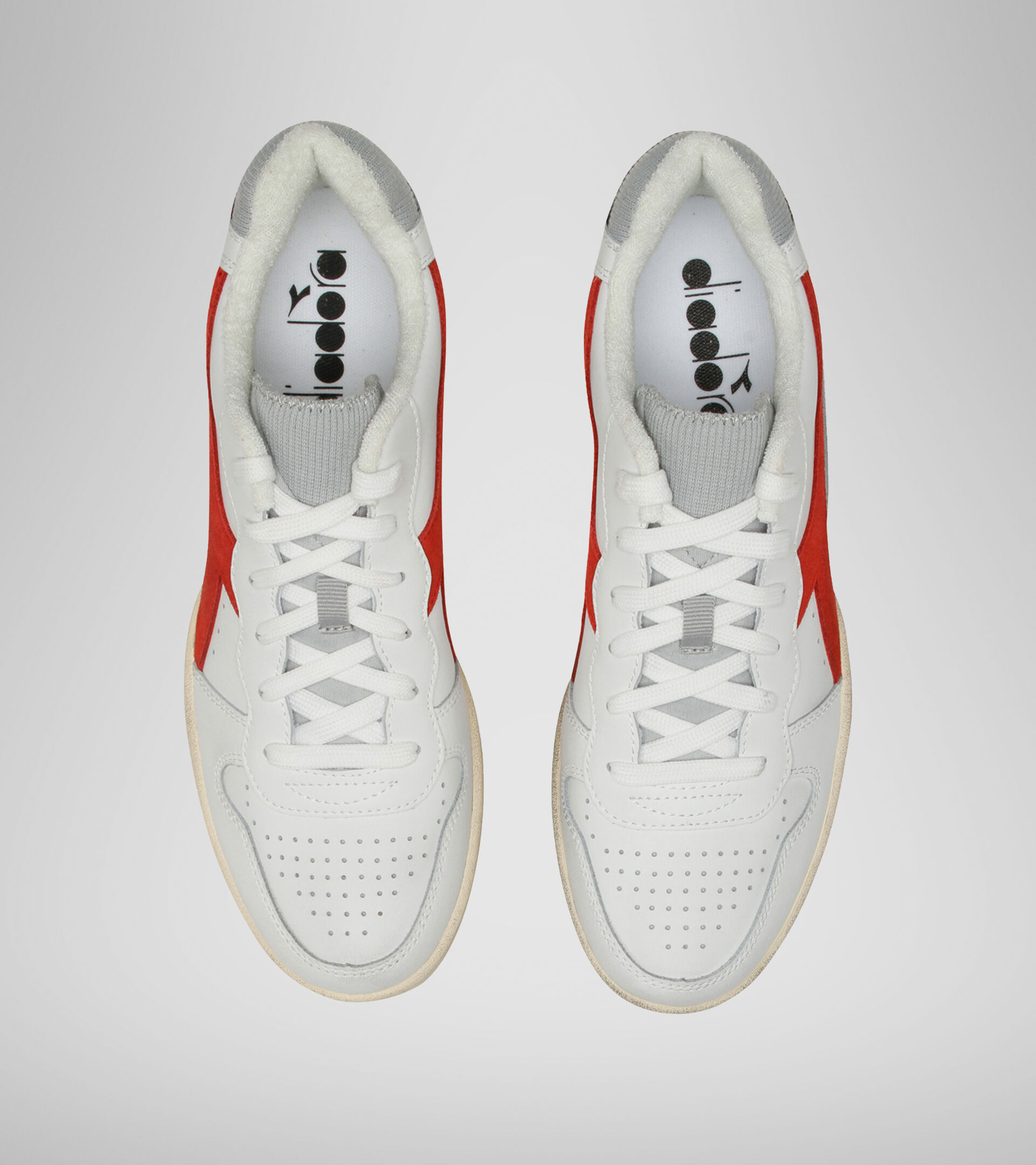 Sports shoe - Unisex MI BASKET LOW ICONA WHITE/FERRARI RED ITALY - Diadora