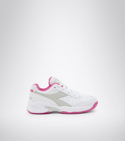 Clay and hard court tennis shoe - Kids S. CHALLENGE 3 SL JR WHITE/IBIS ROSE - Diadora