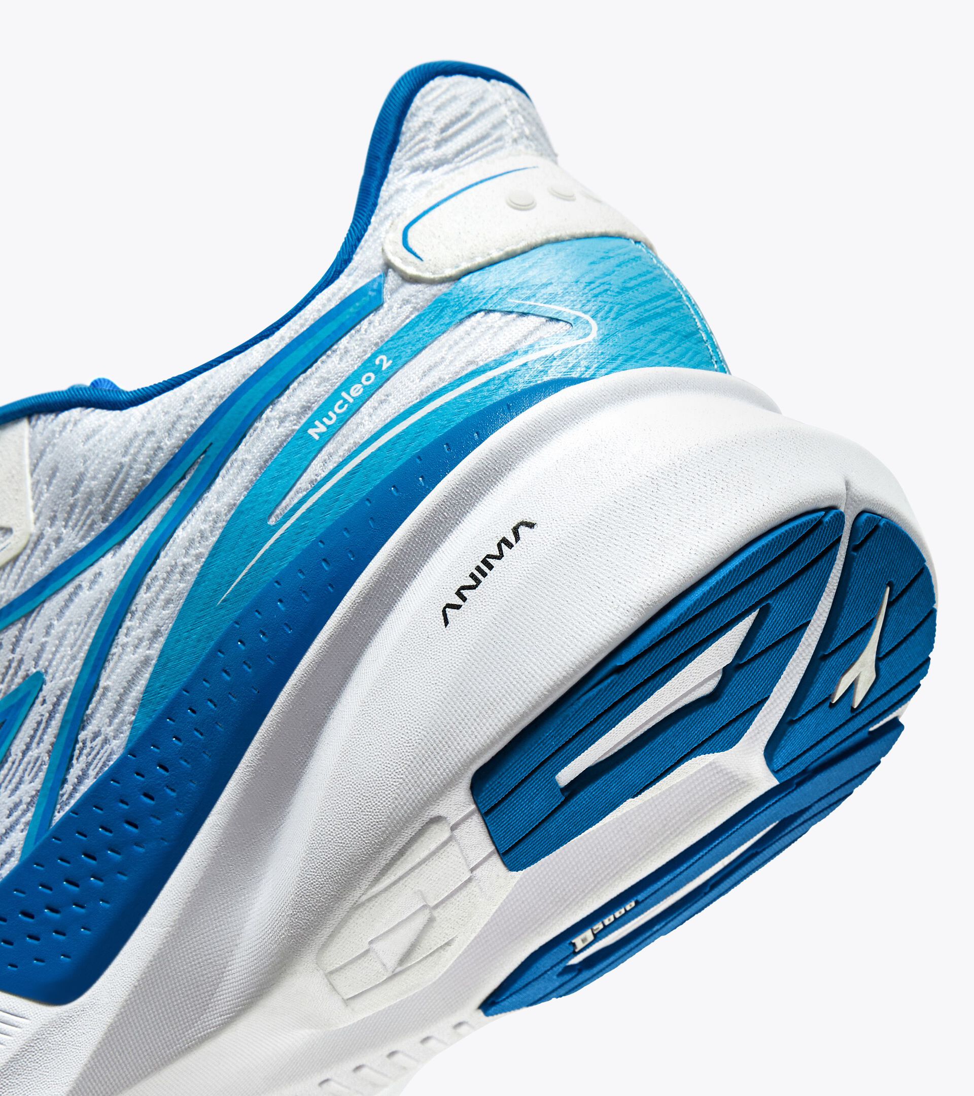 Running shoe - Comfort and stability - Men's NUCLEO 2 WHITE/FRENCH BLUE/AQUARIUS - Diadora