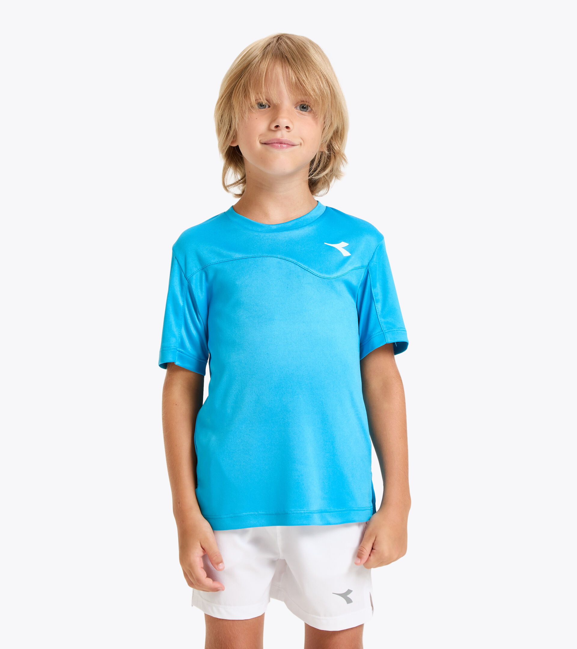 Camiseta de tenis - Junior J. T-SHIRT TEAM AZUL REAL FLUO - Diadora
