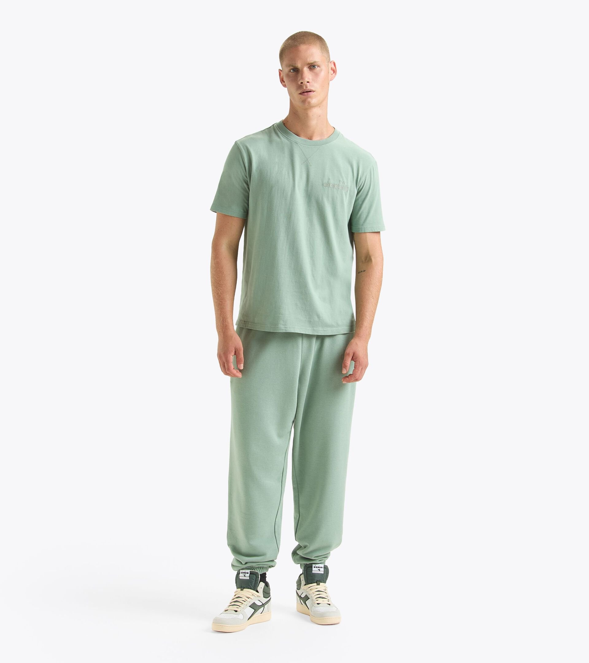 T-shirt - Gender Neutral T-SHIRT SS ATHL. LOGO ICEBERG GREEN - Diadora