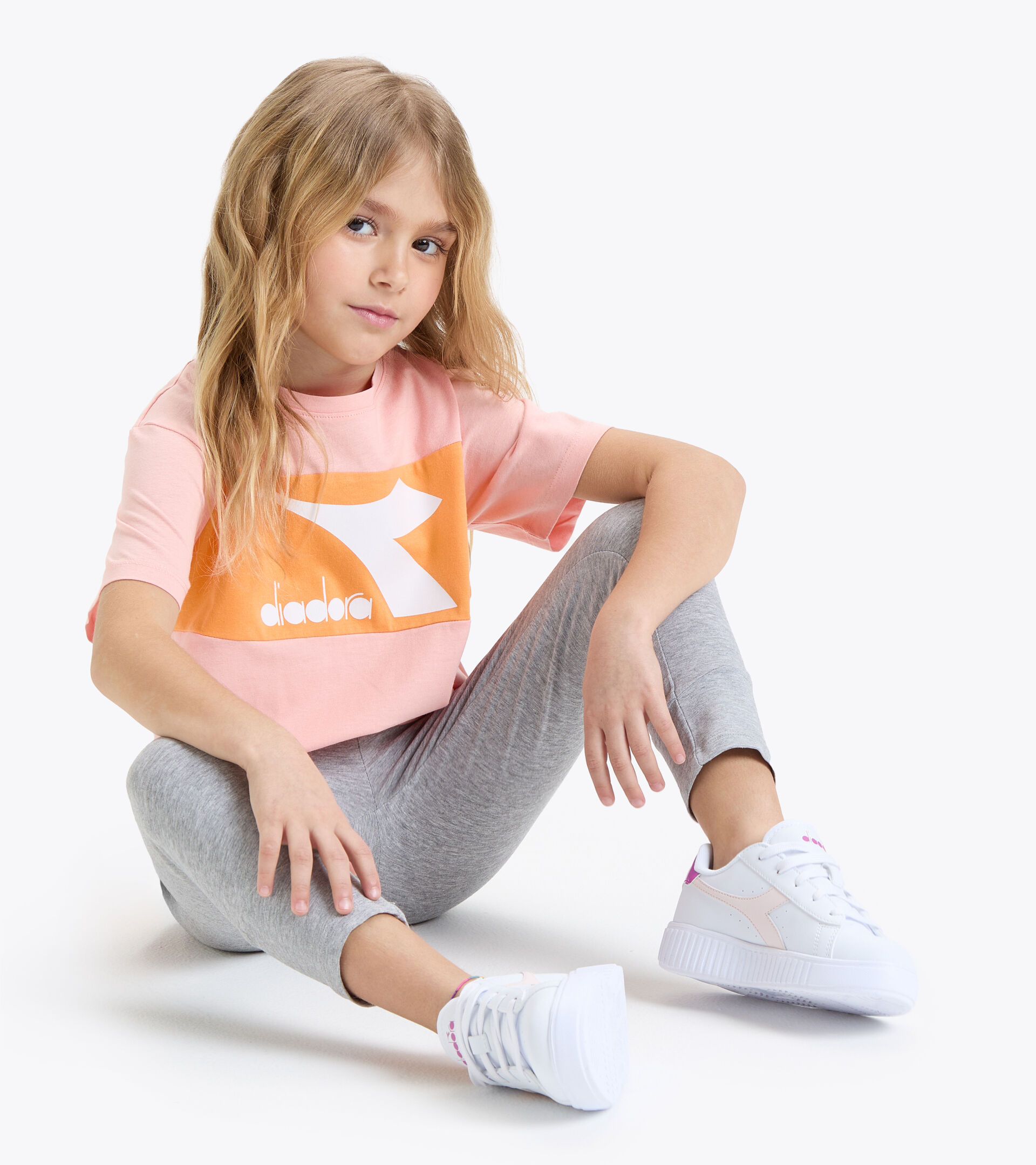 Leggings - Girls JG.LEGGINGS BOUNCE LIGHT MIDDLE GRAY MELANGE - Diadora