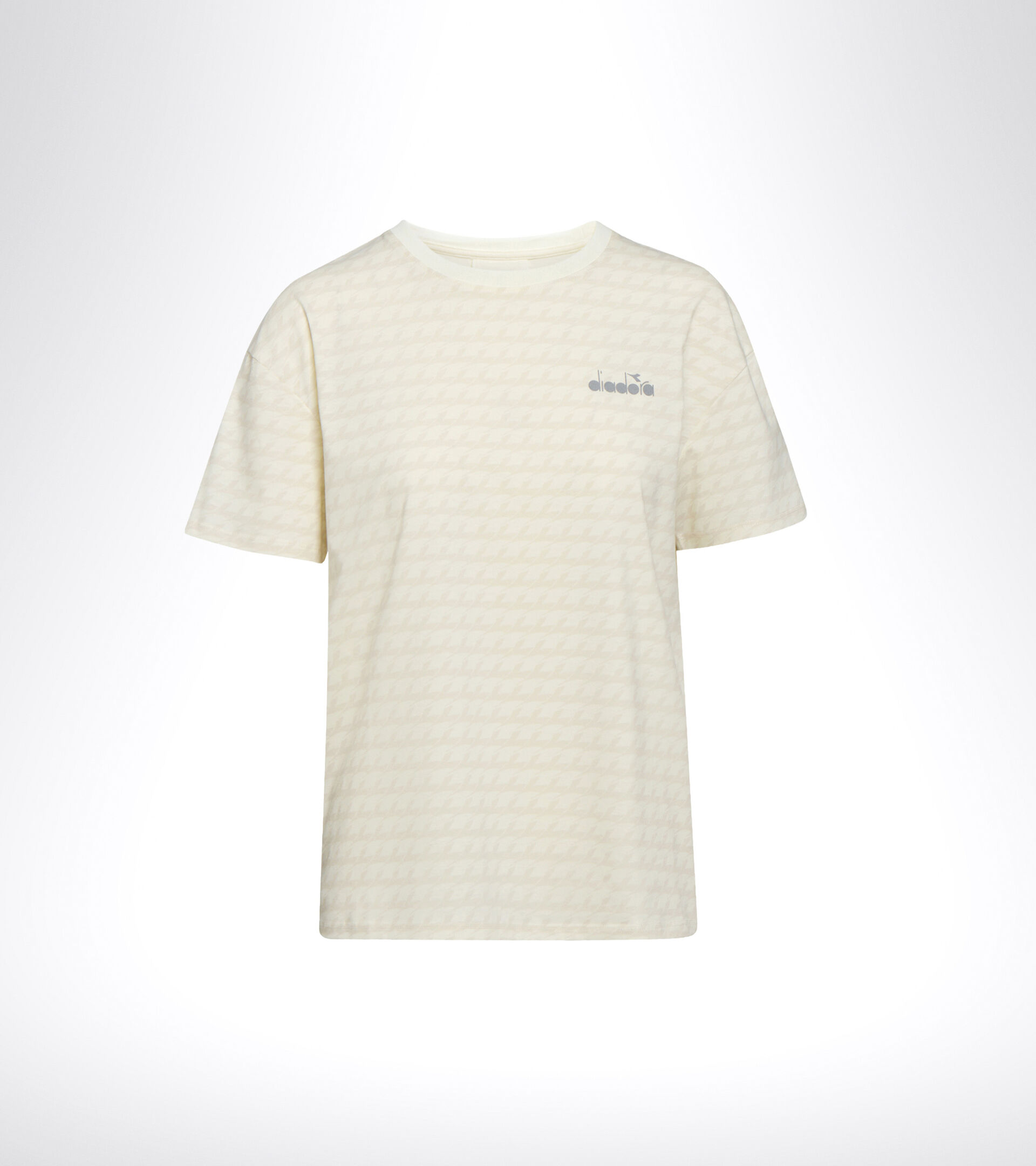Sports T-shirt - Women L. SS T-SHIRT PLUS BE ONE ALL OVER WHISPER WHITE - Diadora